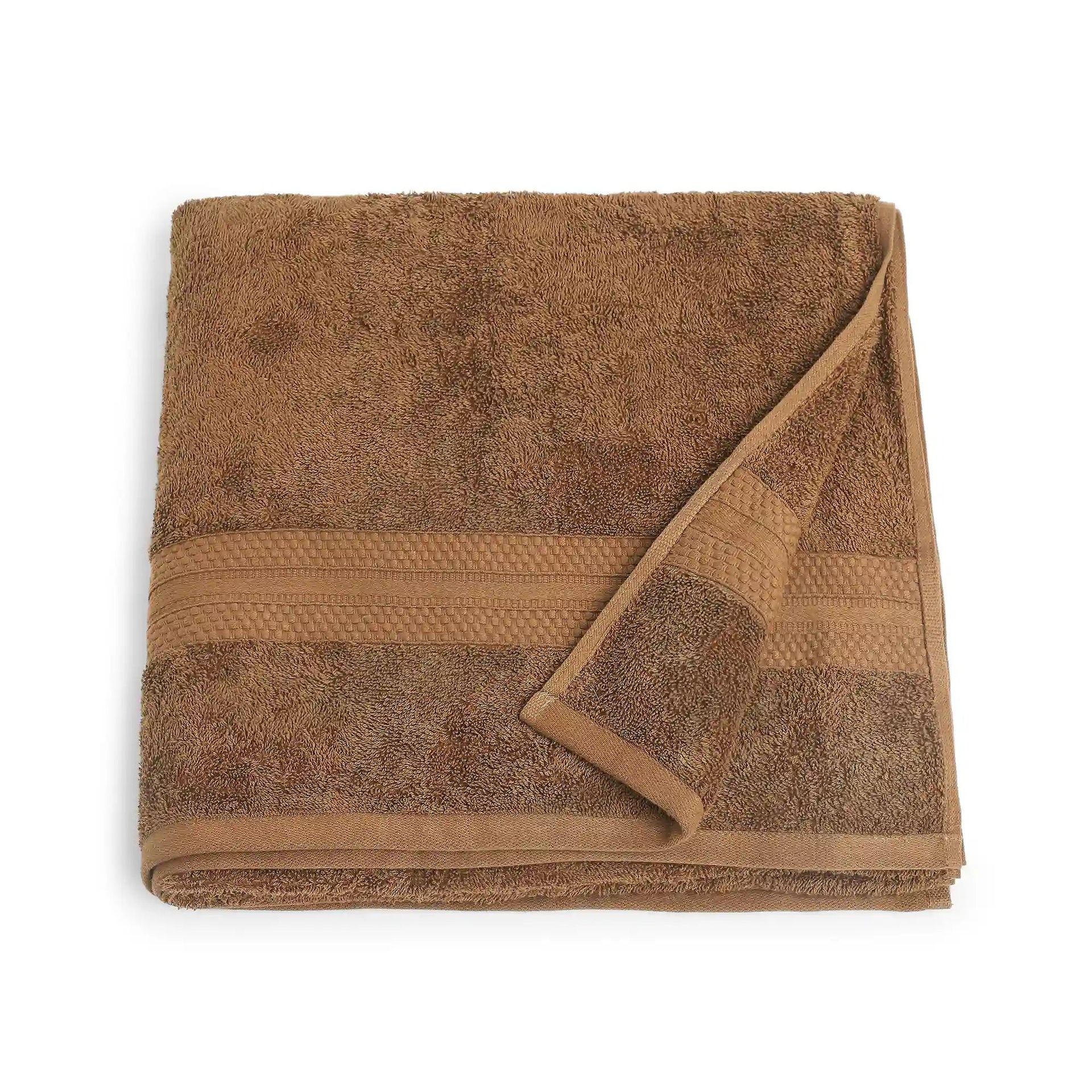 Solid Dyed 475 GSM 100% Cotton Chocolate Bath Towel | Paleto