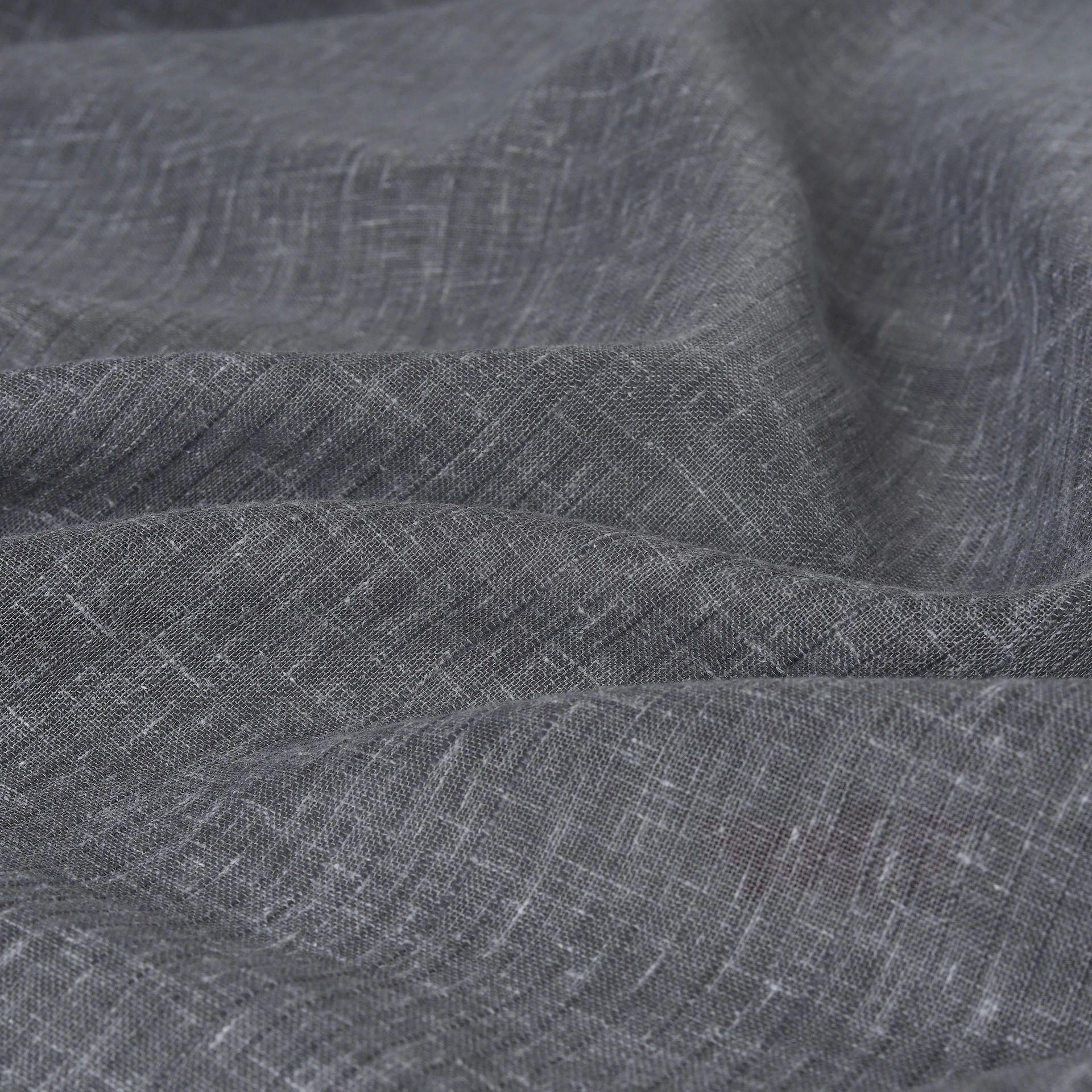 Sheer Polyester Cotton Linen blend Slate Set of 2 Door Curtains | Velina
