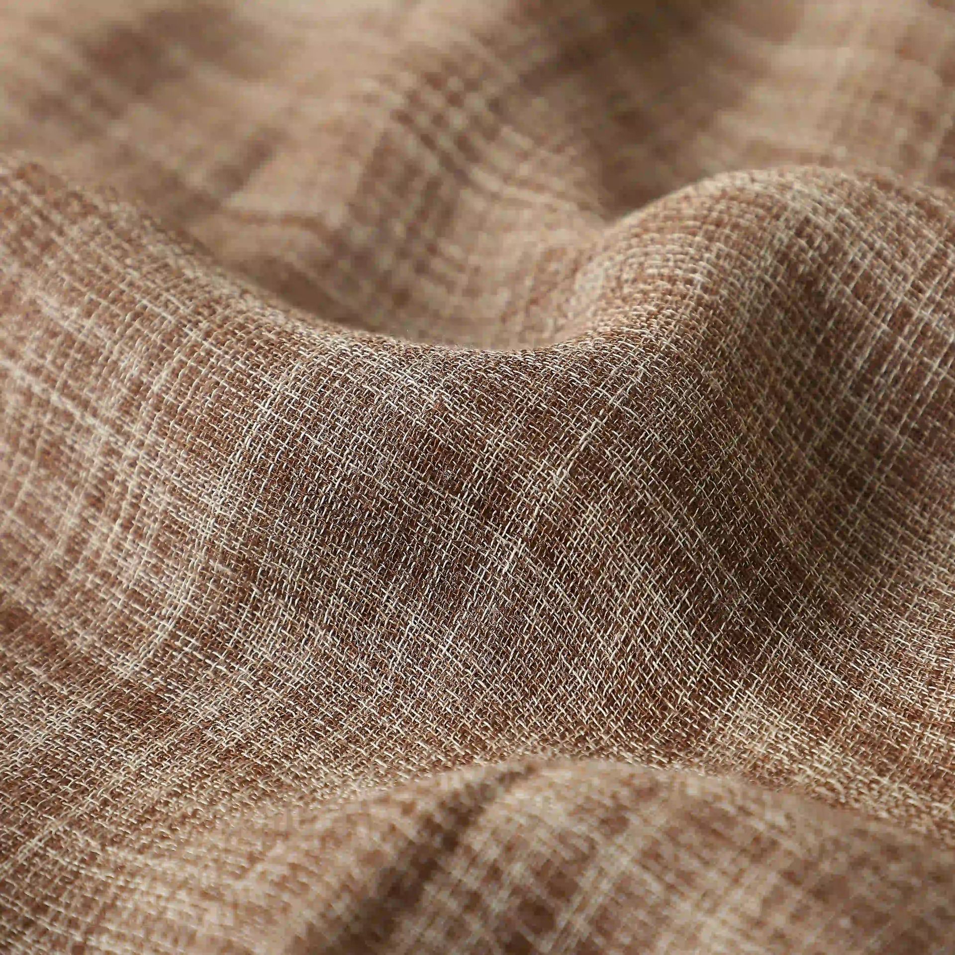 Sheer Polyester Cotton blend Espresso Set of 2 Window Curtains | Velina