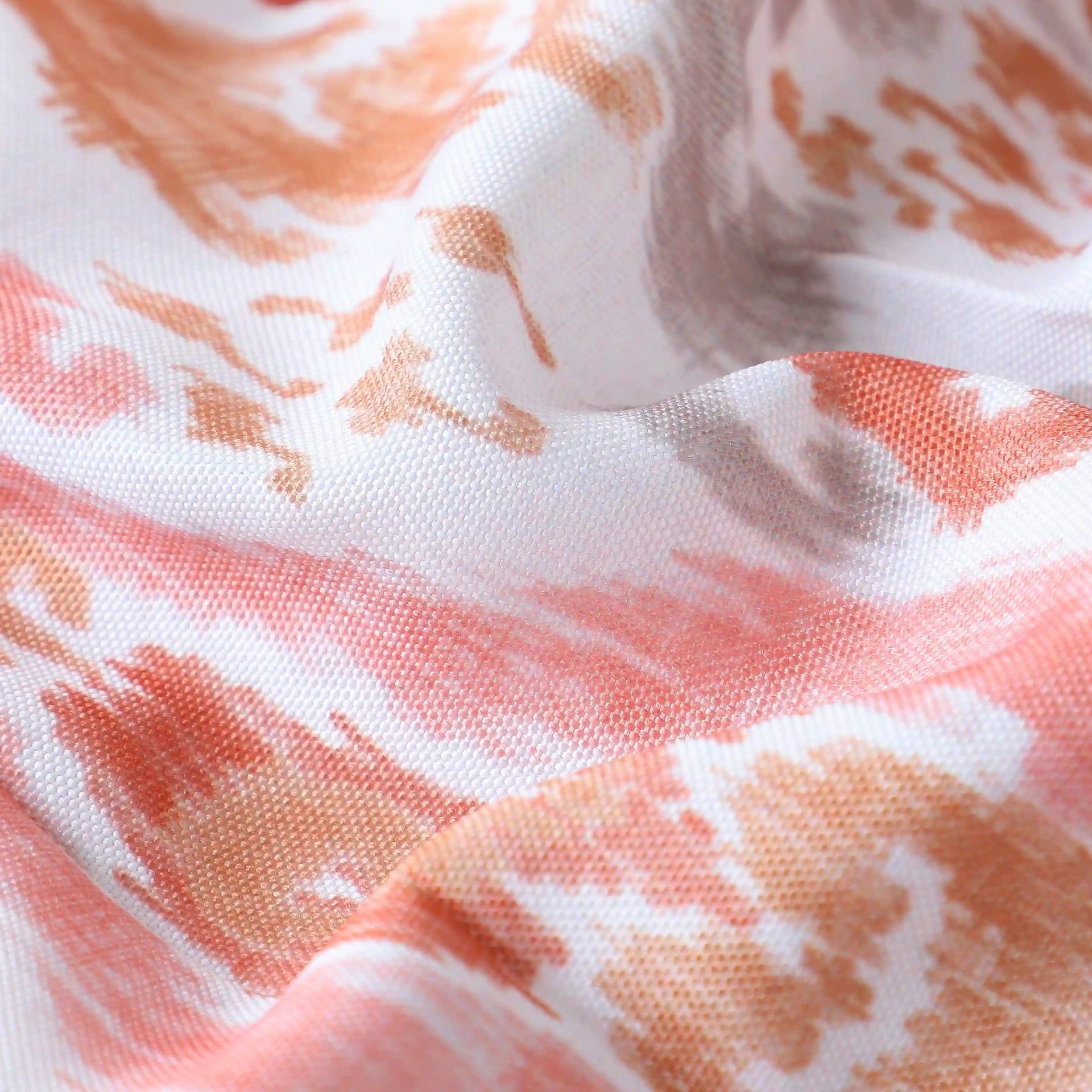 Indian Heritage 100% Polyester Sunset Coral Set of 2 Door Curtains | Chippa Lane