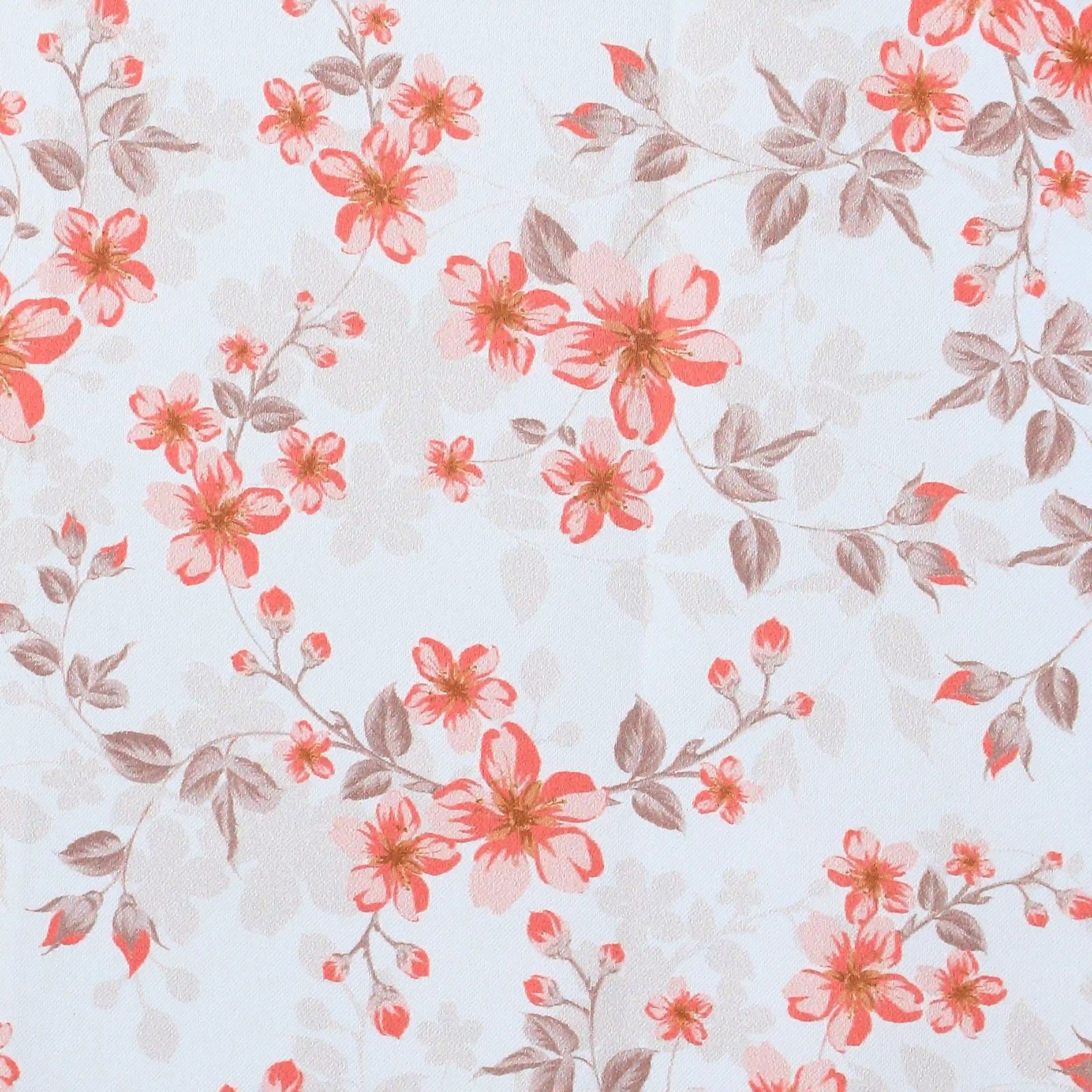 Floral 100% Polyester Burnt Ruby Set of 2 Door Curtains | Bloomshire Classic