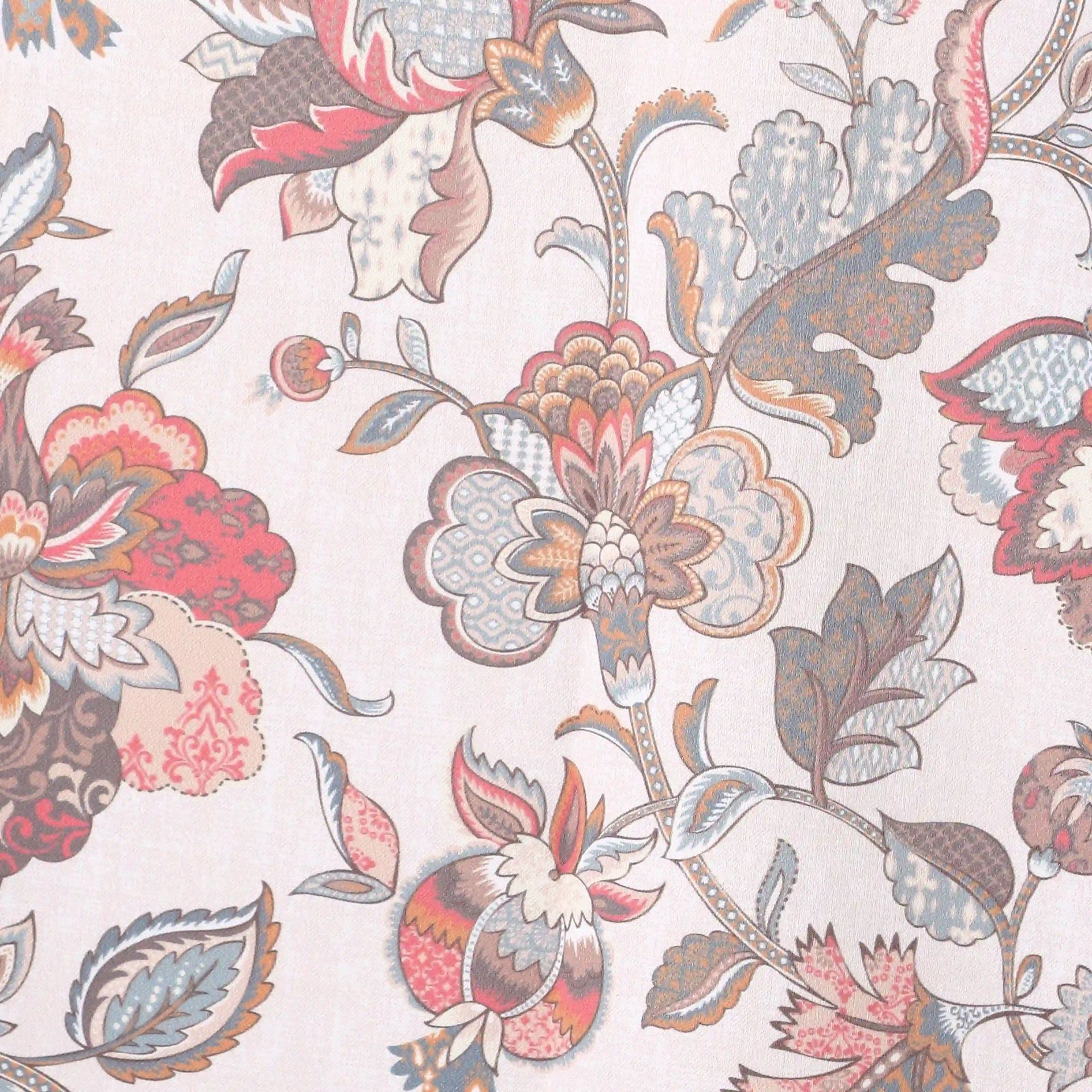 Floral 100% Polyester Salmon Set of 2 Window Curtains | Bloomshire Classic