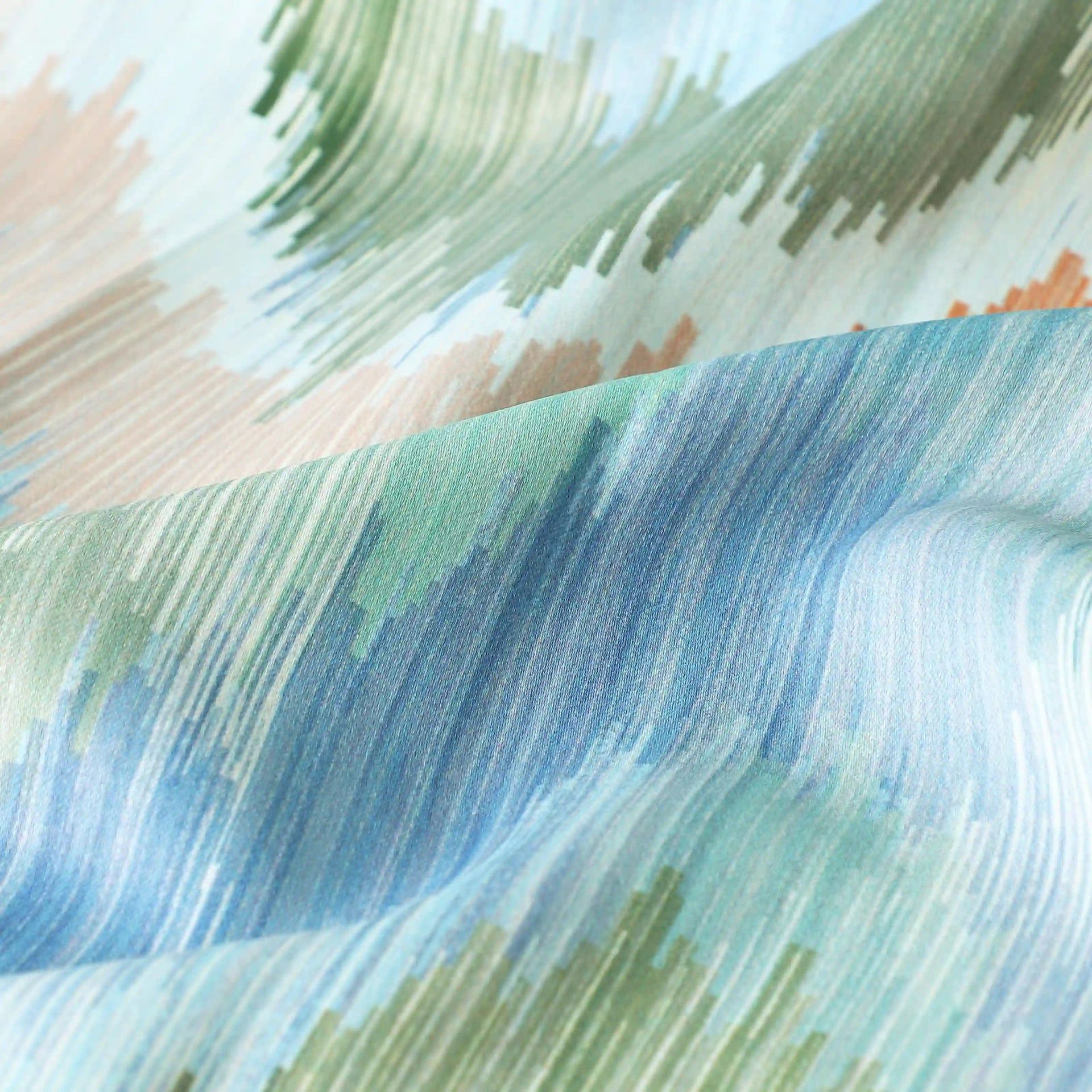 Abstract 100% Polyester Indigo Set of 2 Window Curtains | Bloomshire Classic