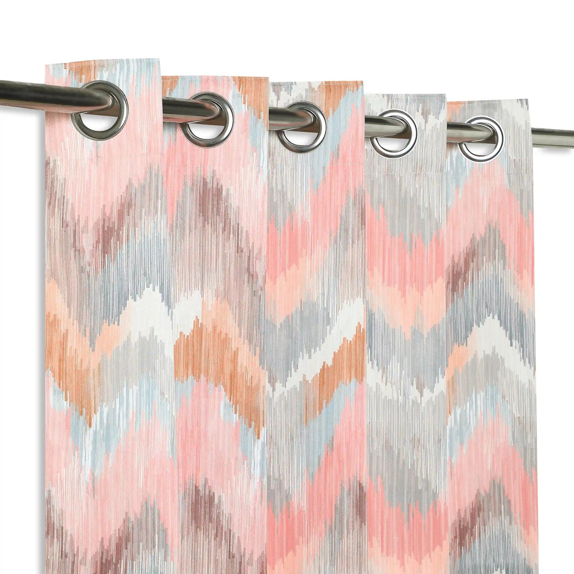 Abstract 100% Polyester Rusty Rose Set of 2 Window Curtains | Bloomshire Classic
