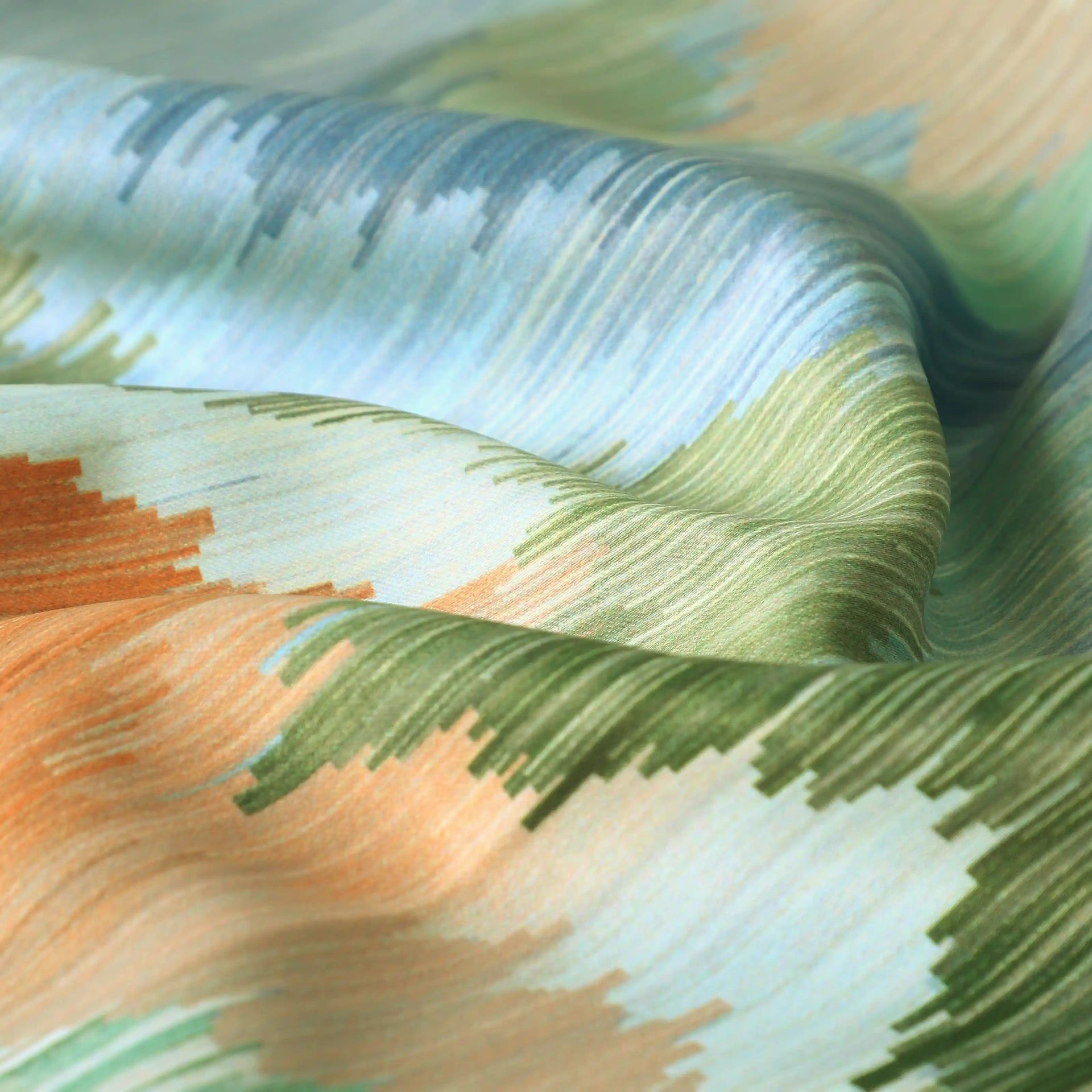 Abstract 100% Polyester Indigo Set of 2 Long Door Curtains | Bloomshire Classic