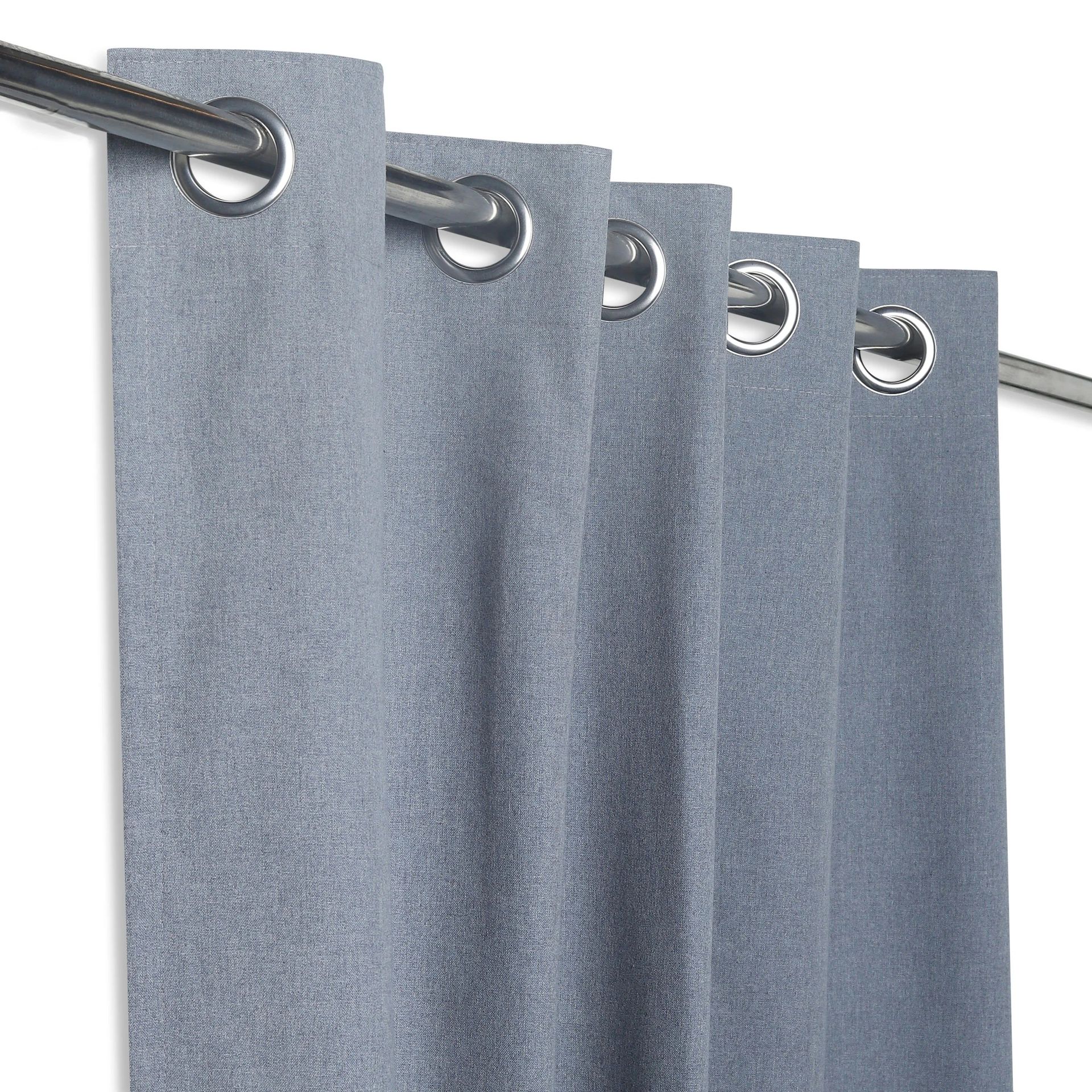 Solid Dyed 100% Cotton Cool Grey Set of 2 Long Door Curtains | Pelushe