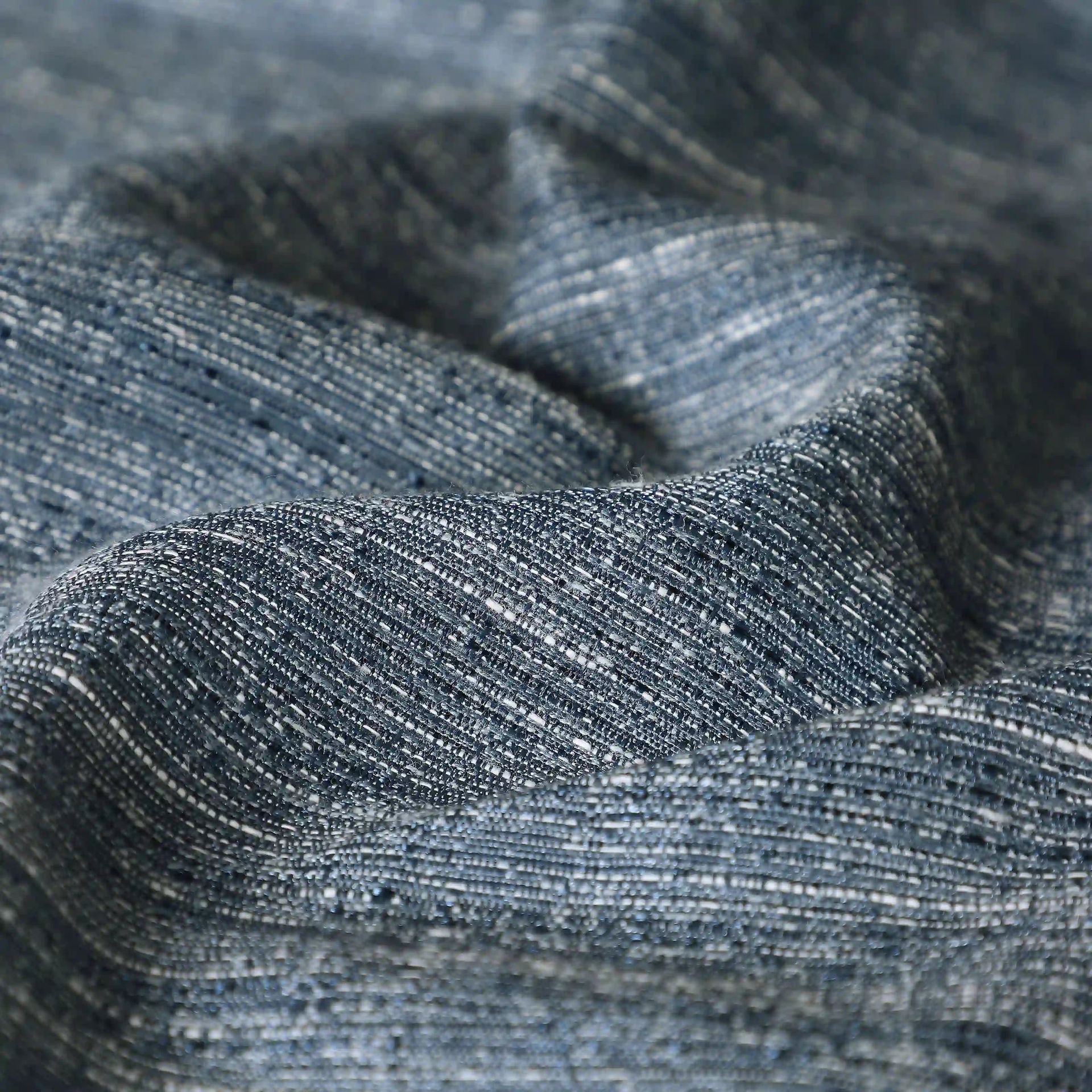 Solid Dyed Polyester Cotton blend Indigo Set of 2 Window Curtains | Paleto