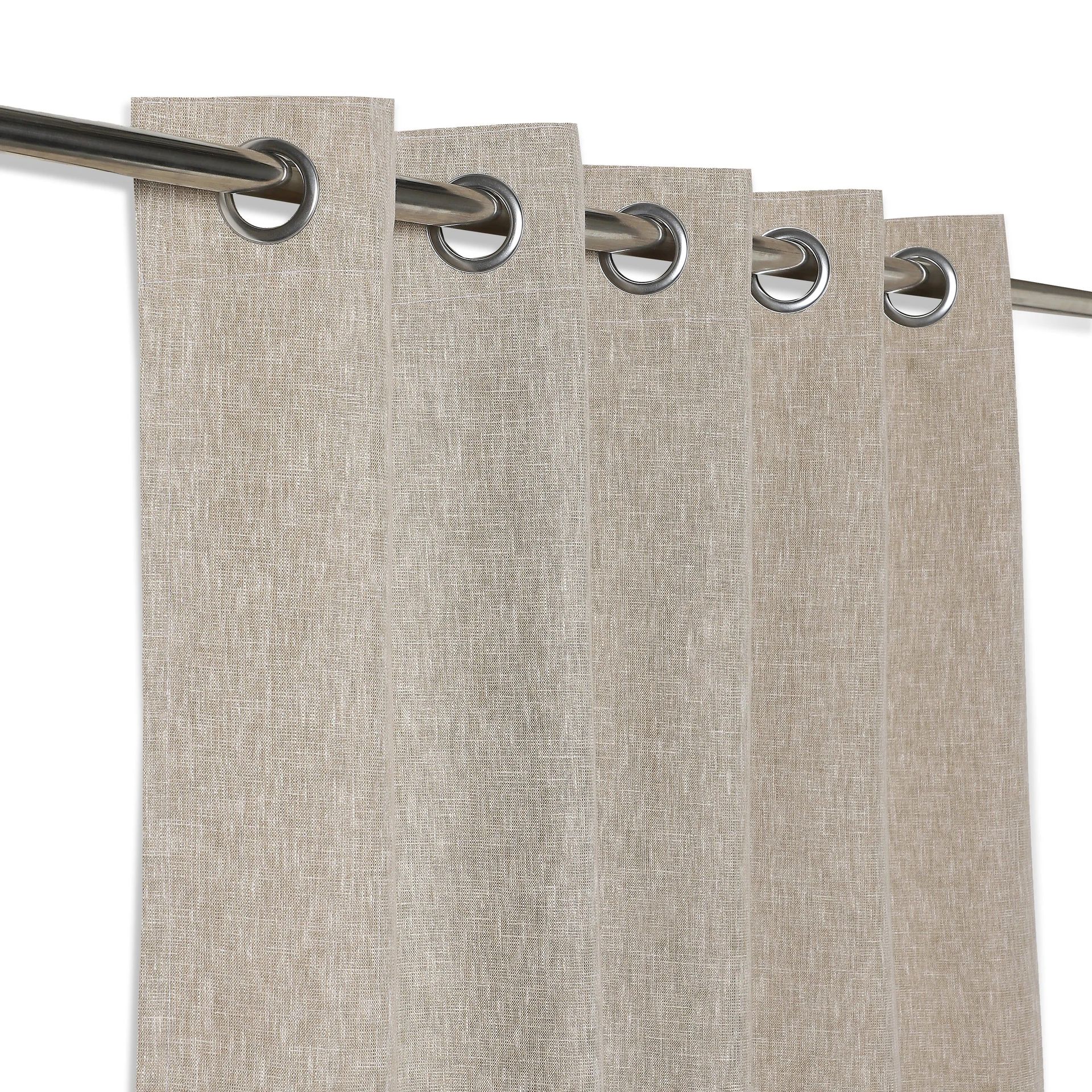 Solid Dyed Polyester Cotton blend Toffee Set of 2 Door Curtains | Paleto