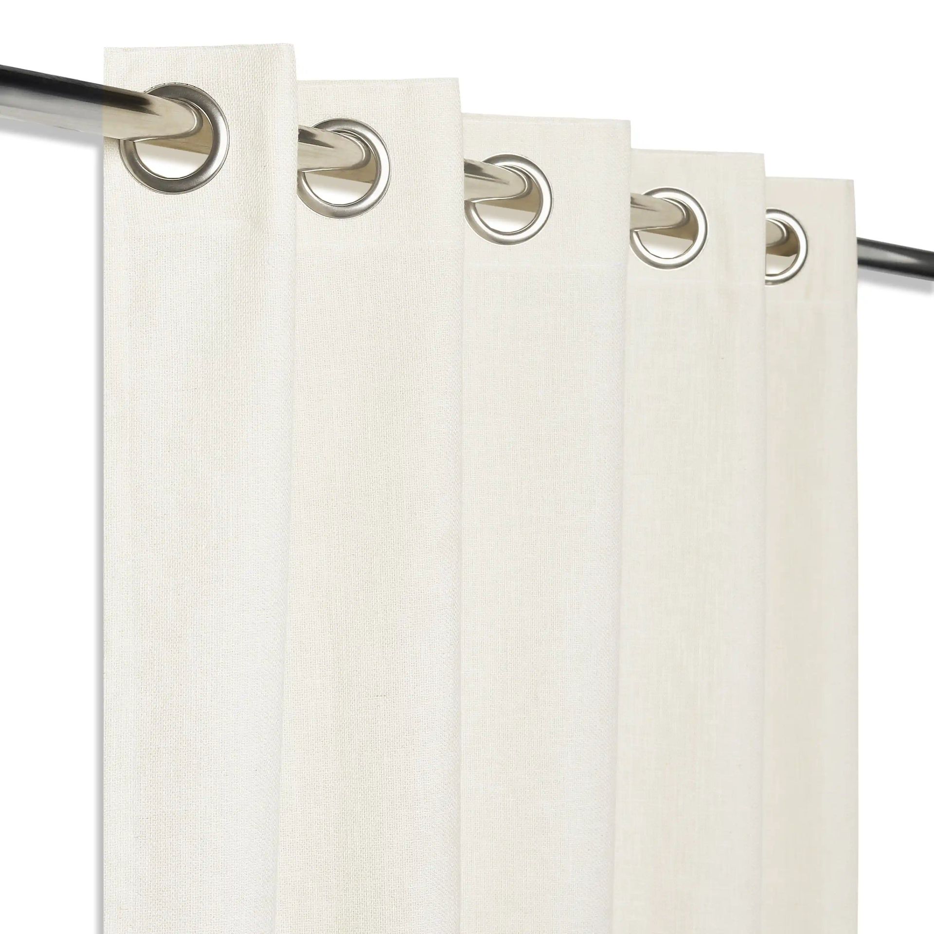 Solid Dyed Polyester Cotton blend Snow Set of 2 Window Curtains | Paleto