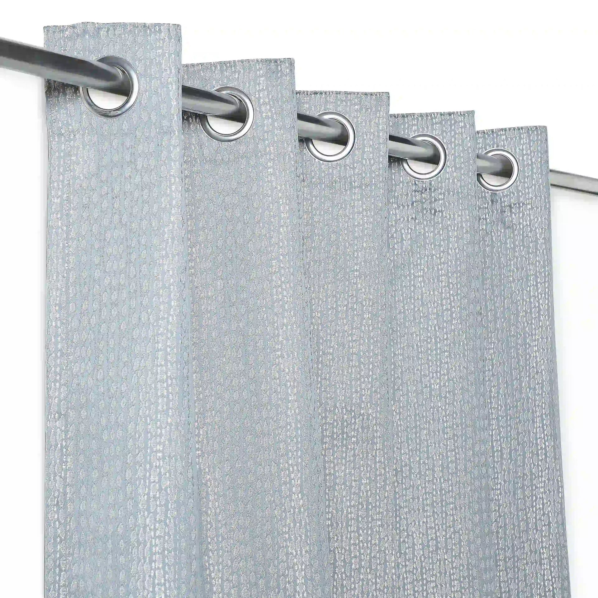 Jacquard Polyester Cotton blend Ink Dust Set of 2 Window Curtains | De Jacquard Luxe