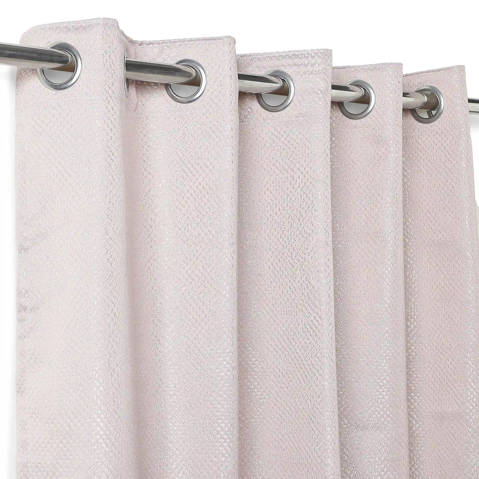 Jacquard Polyester Cotton blend Dusky Lilac Set of 2 Window Curtains | De Jacquard Luxe