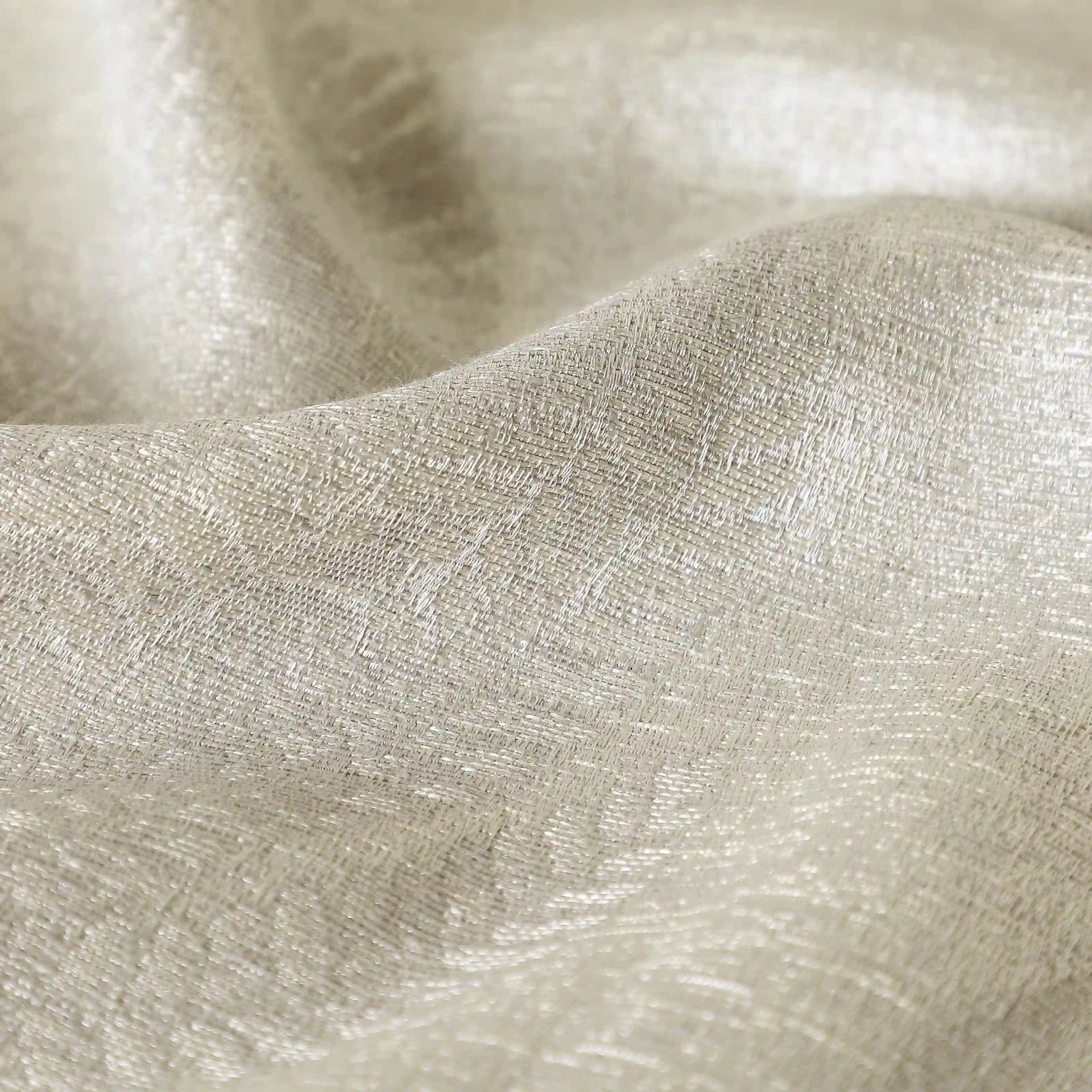 Jacquard Polyester Cotton blend Soft Fawn Set of 2 Window Curtains | De Jacquard Classic