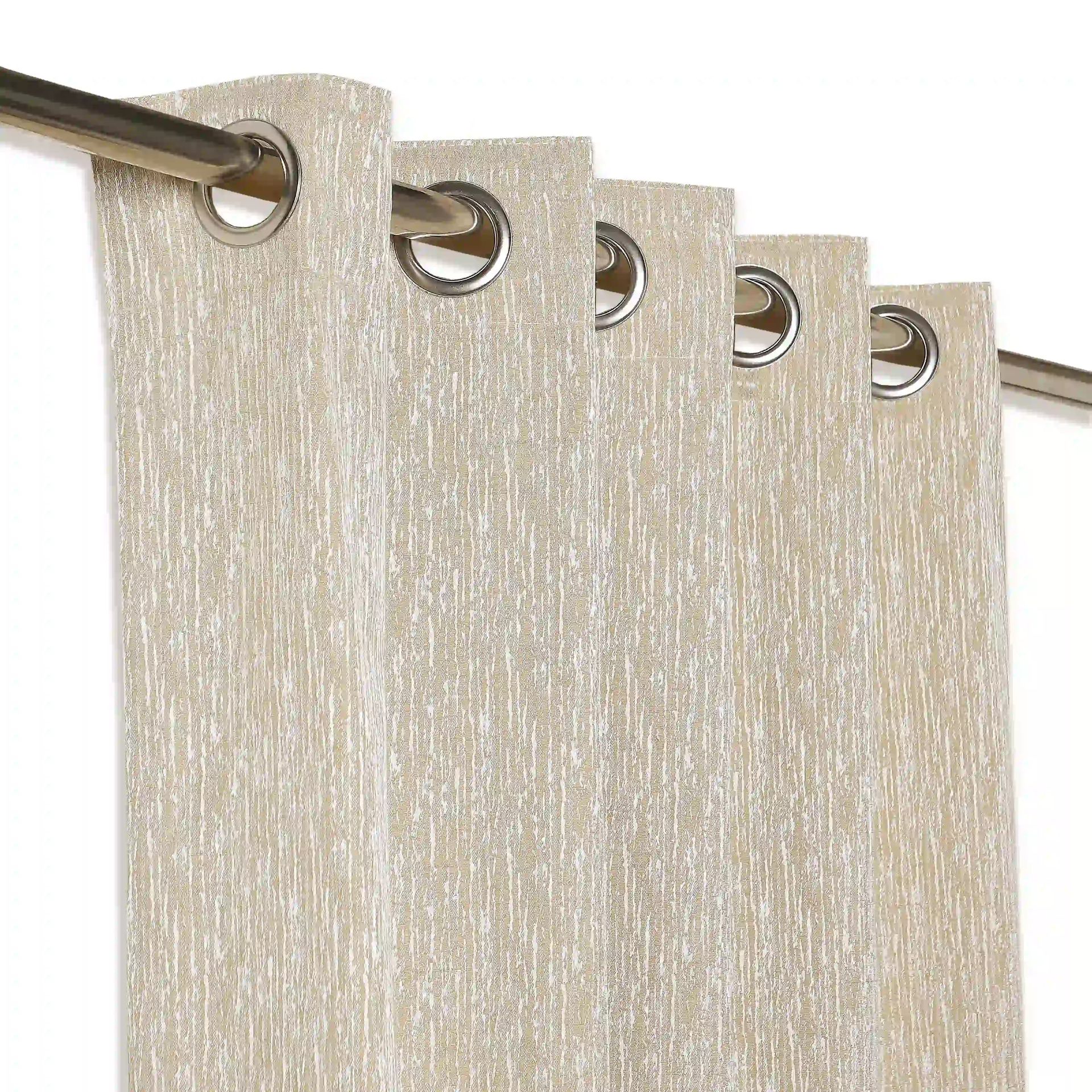 Jacquard Polyester Cotton blend Mustard Set of 2 Window Curtains | De Jacquard Classic