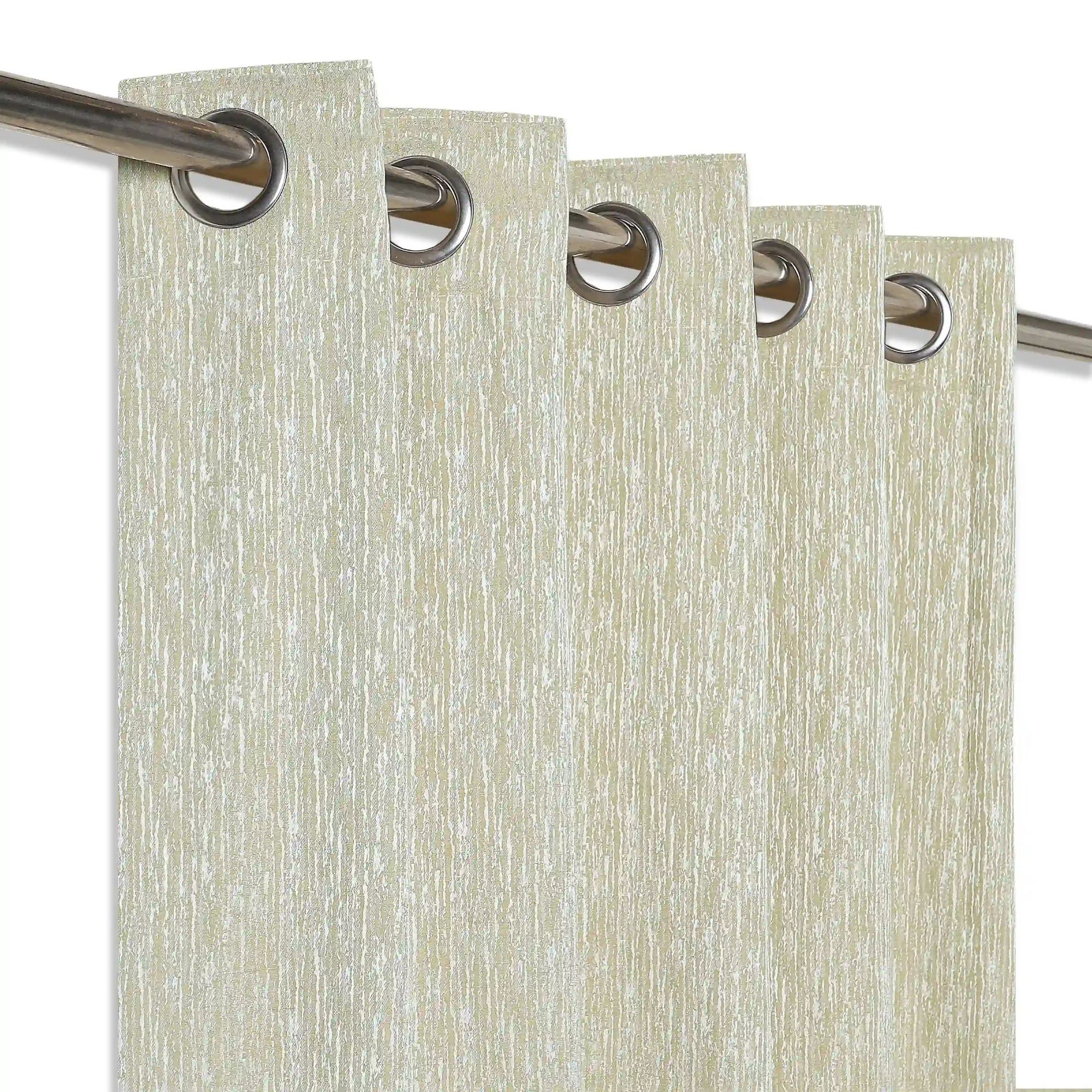 Jacquard Polyester Cotton blend Mustard Set of 2 Door Curtains | De Jacquard Classic