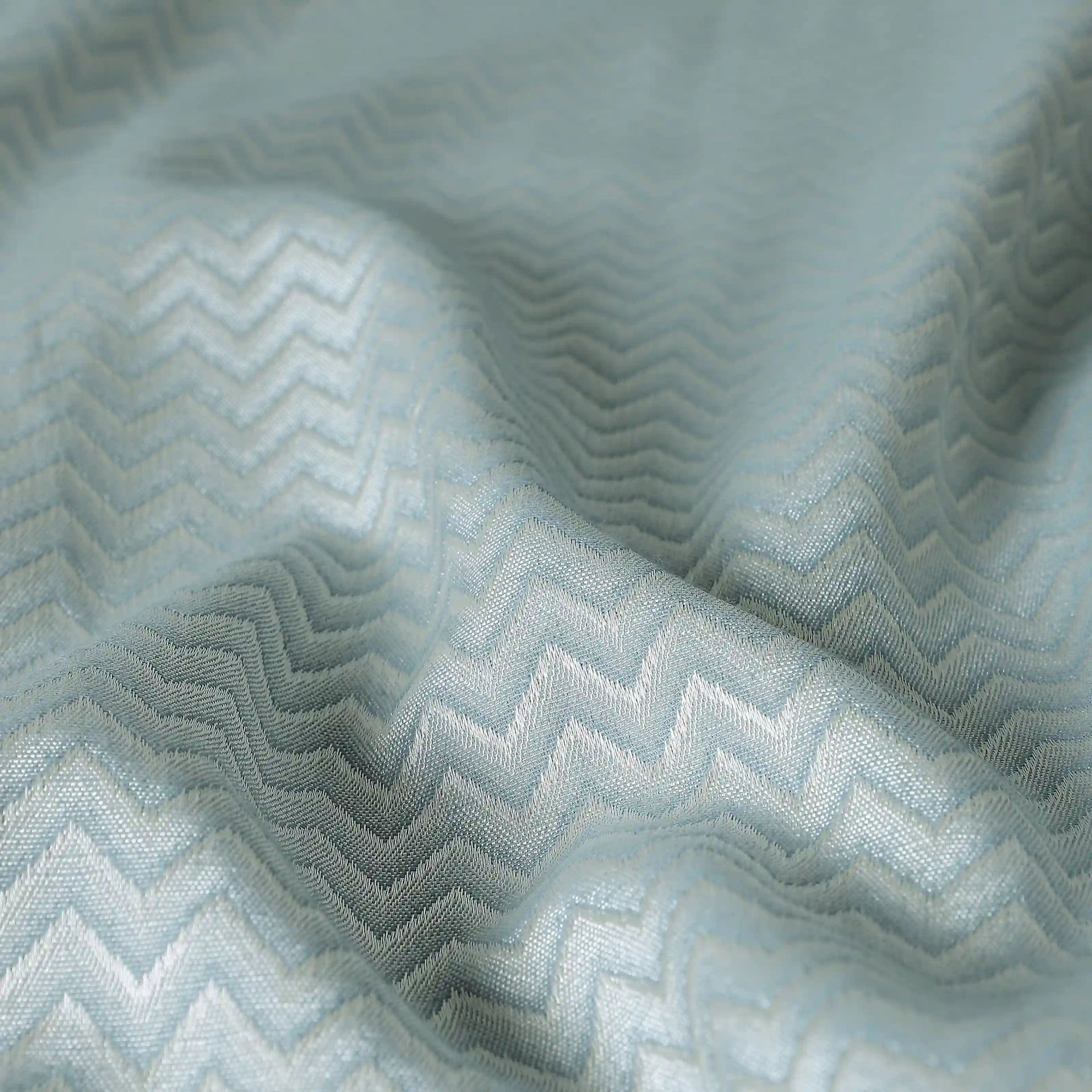 Jacquard Polyester Cotton blend Blue Dust Set of 2 Door Curtains | De Jacquard Classic