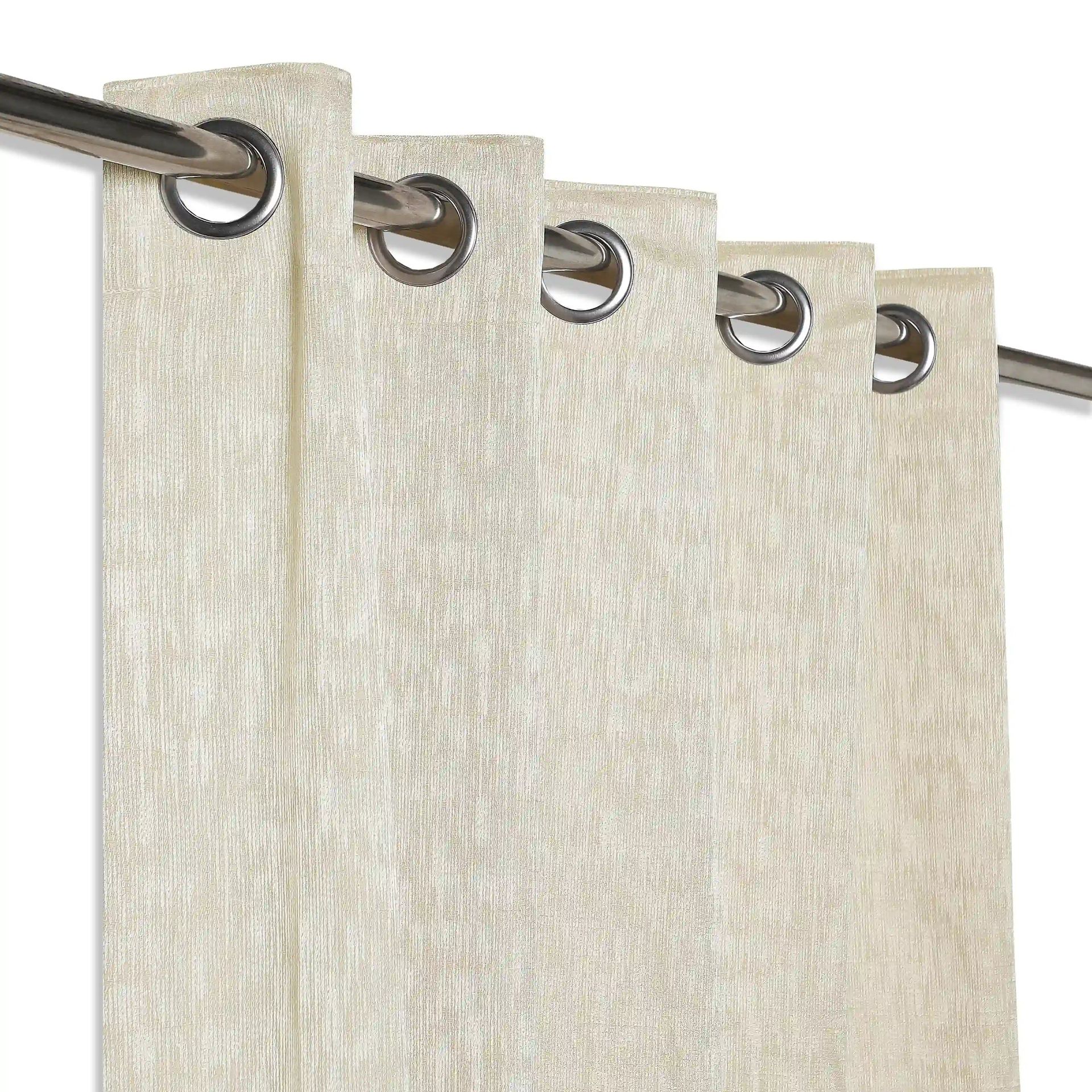 Jacquard Polyester Cotton blend Vanilla Sky Set of 2 Window Curtains | De Jacquard Classic