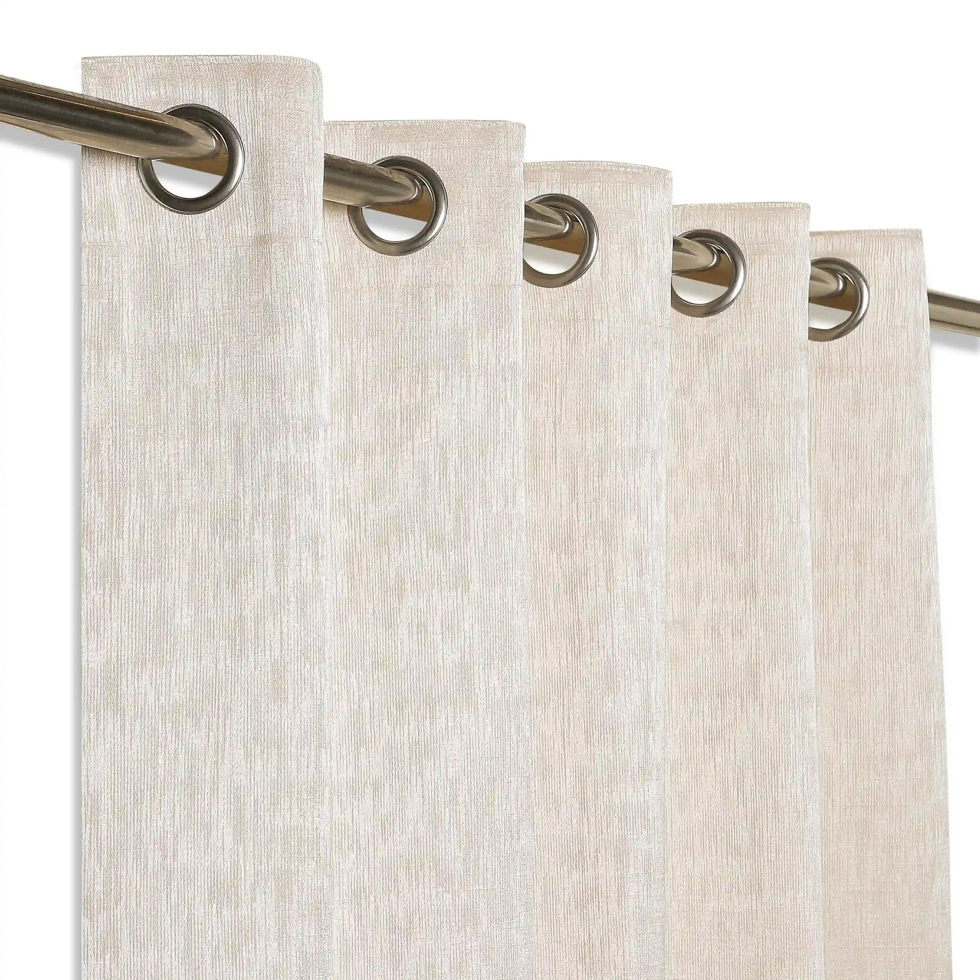 Jacquard Polyester Cotton blend Vanilla Sky Set of 2 Door Curtains | De Jacquard Classic