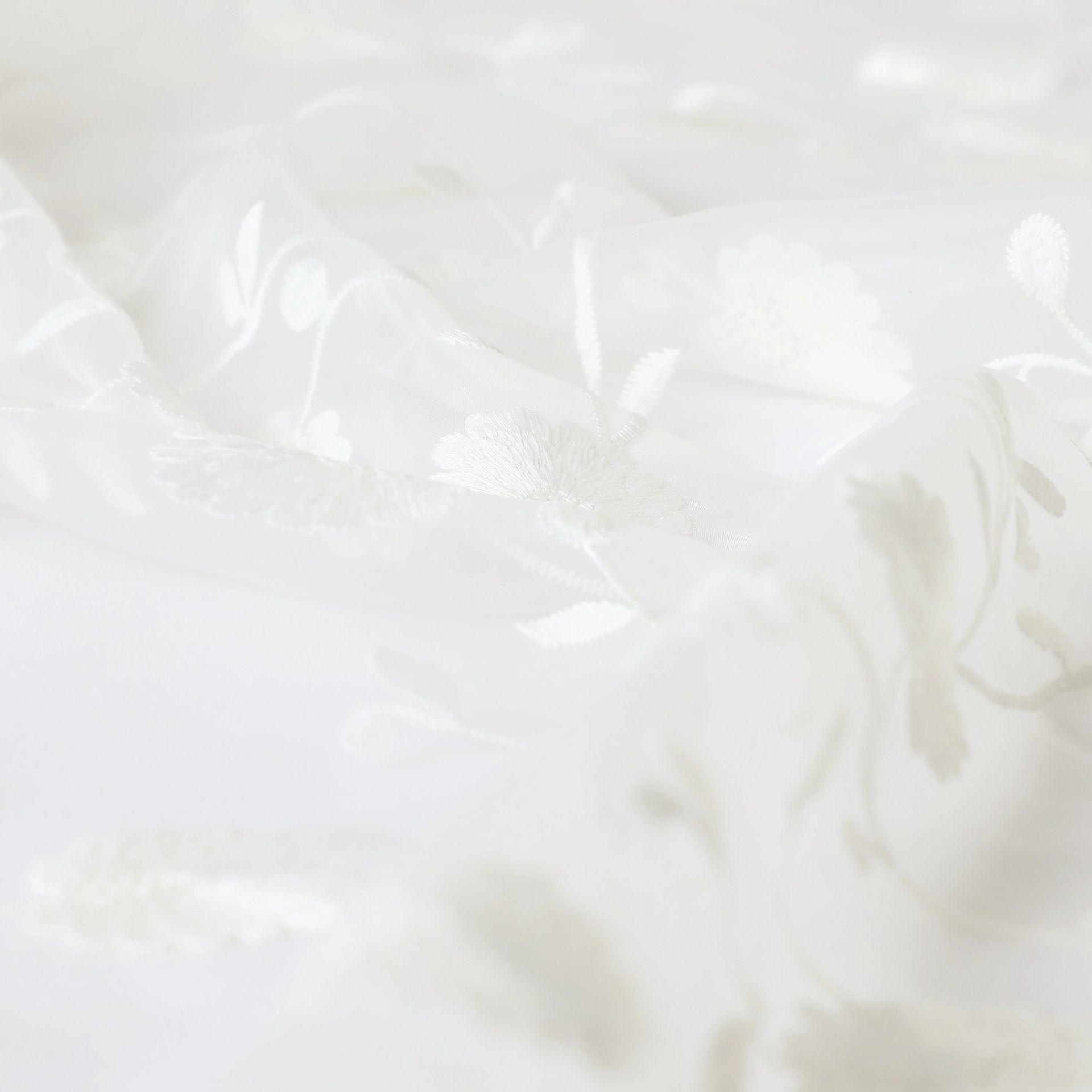 Sheer 100% Polyester Arctic White Set of 2 Door Curtains | Velina