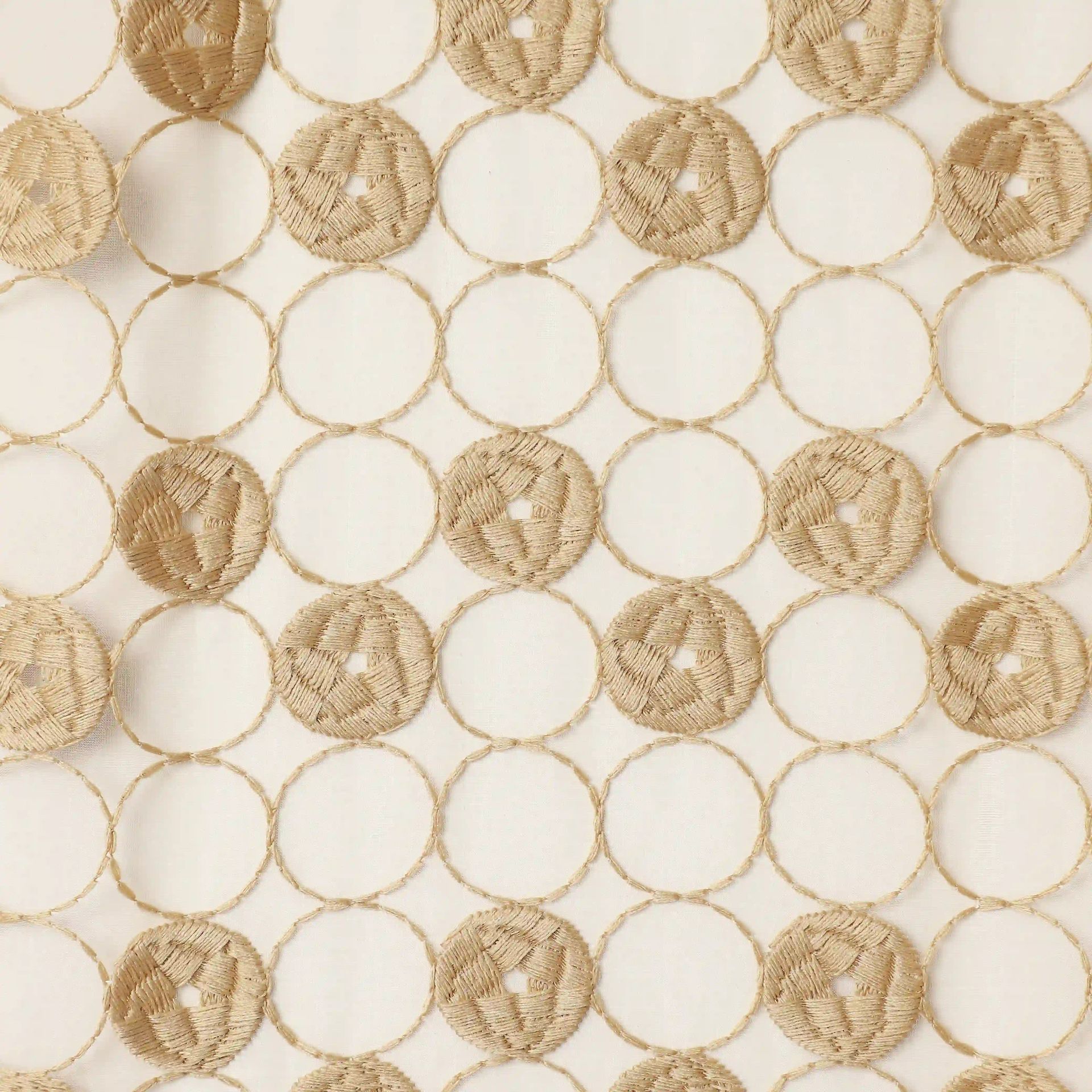 Sheer 100% Polyester Golden Ivory Set of 2 Door Curtains | Velina