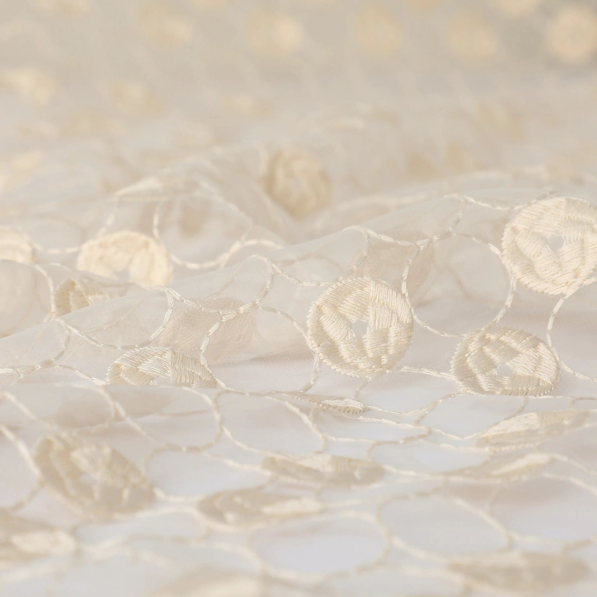 Sheer 100% Polyester Milky Sand Set of 2 Door Curtains | Velina