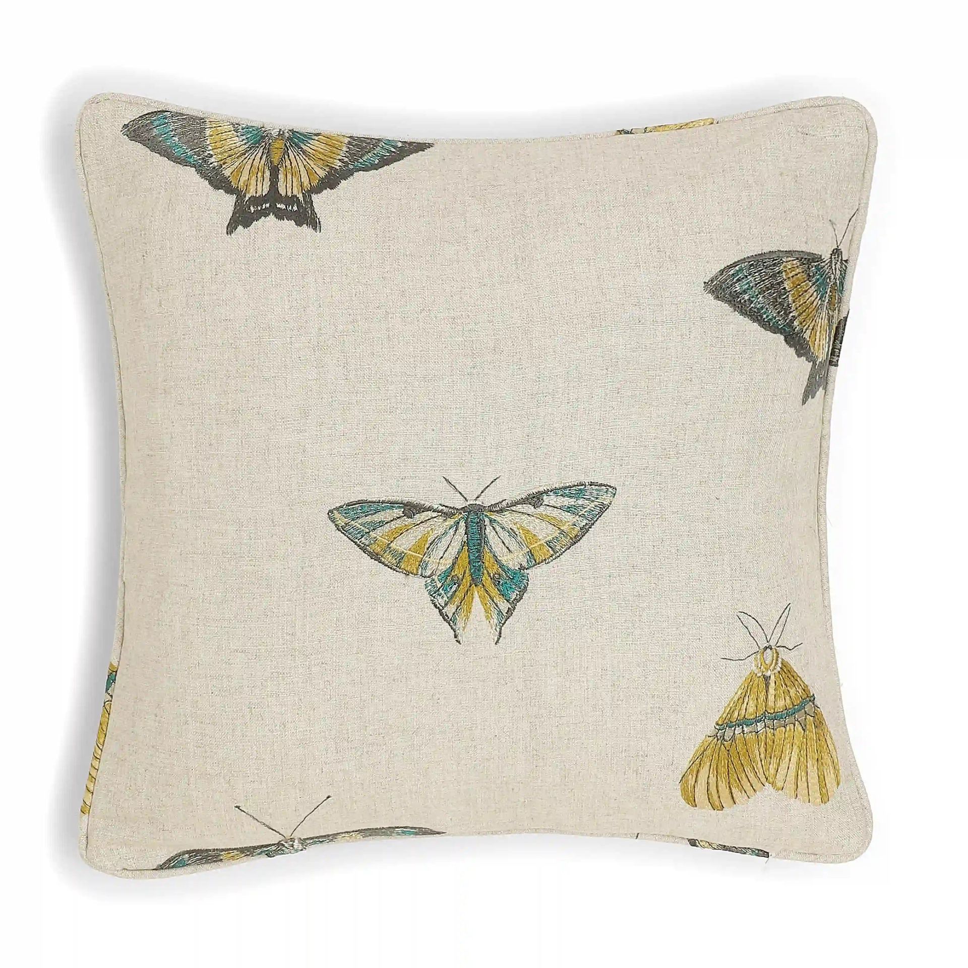 Graphic Viscose Linen Blend Mystic Teal Cushion Cover | Estrella