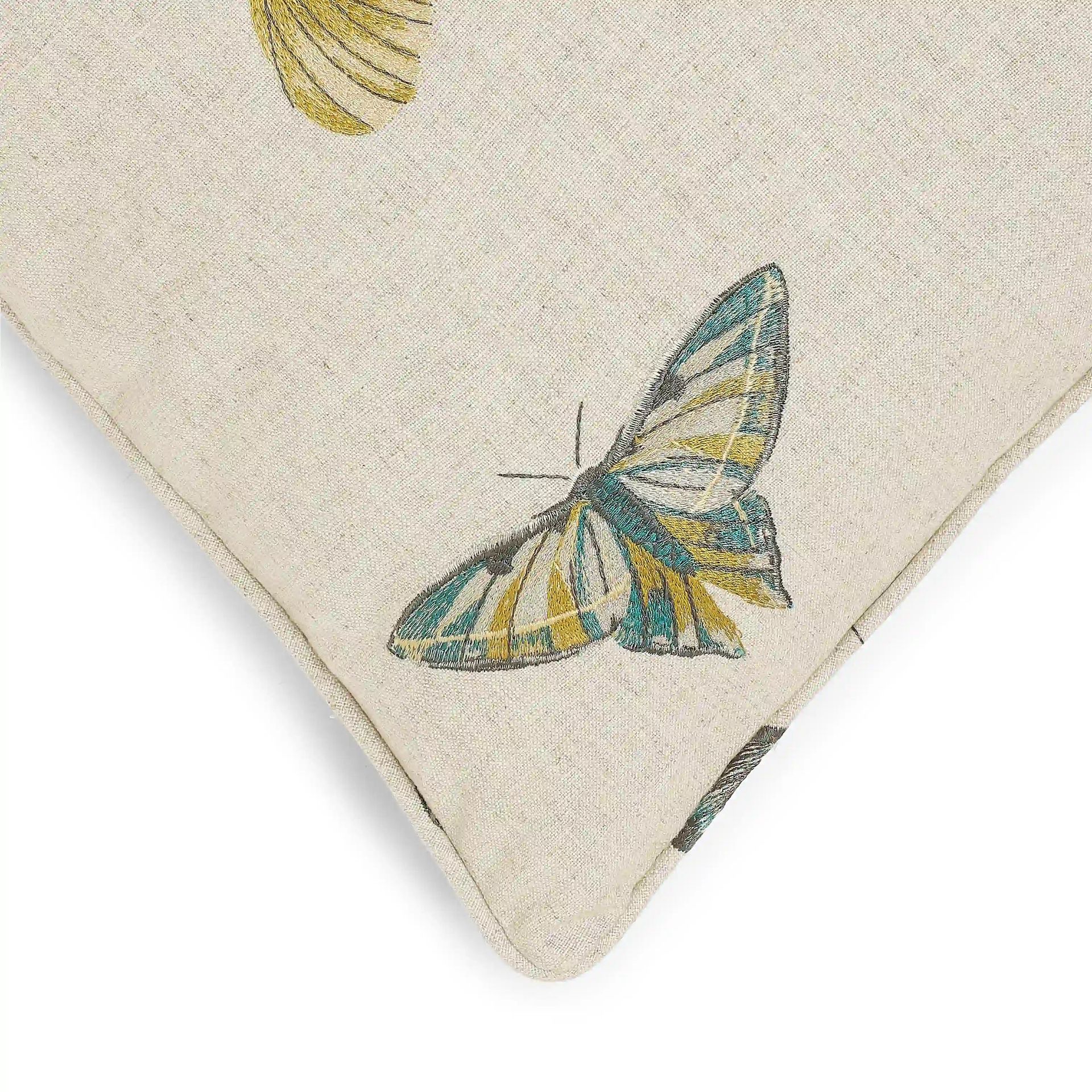 Graphic Viscose Linen Blend Mystic Teal Cushion Cover | Estrella