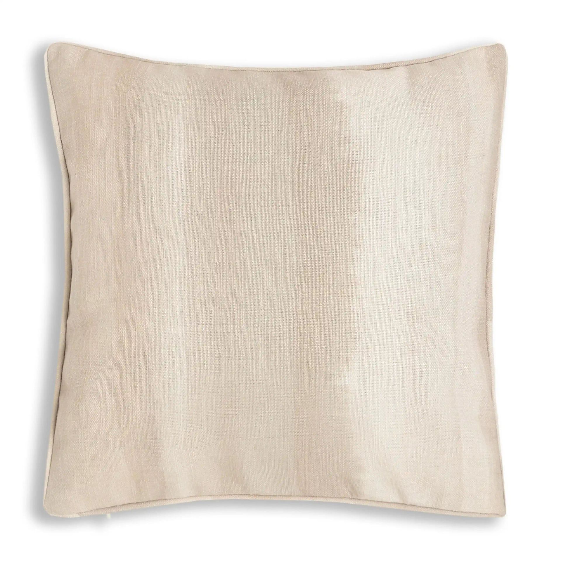 Abstract Polyester Blend Light Beige Cushion Cover | Espricia