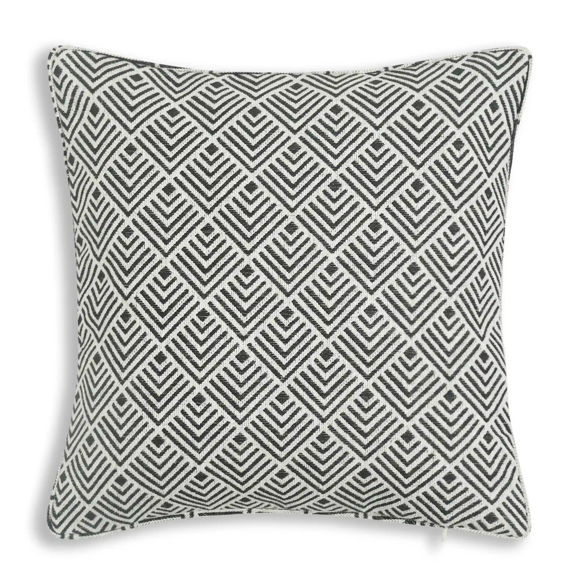 Geometric Polyester Blend Black Cushion Cover | Espricia