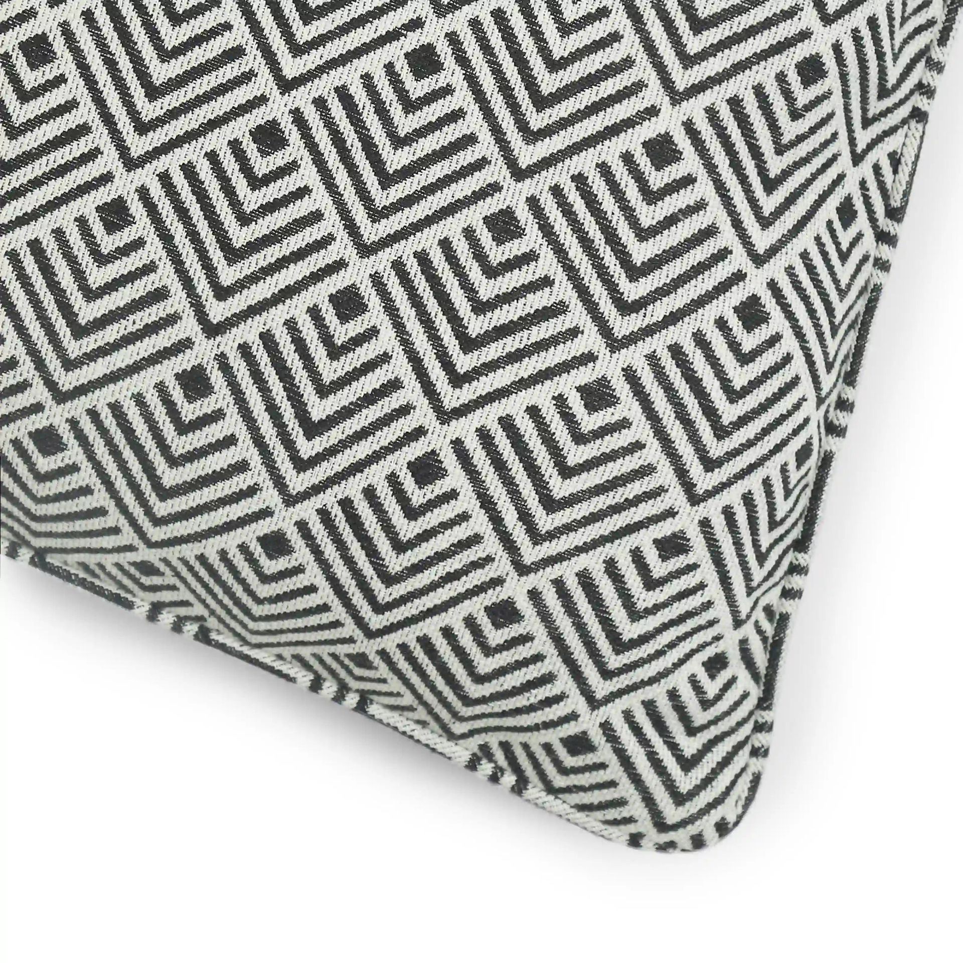 Geometric Polyester Blend Black Cushion Cover | Espricia