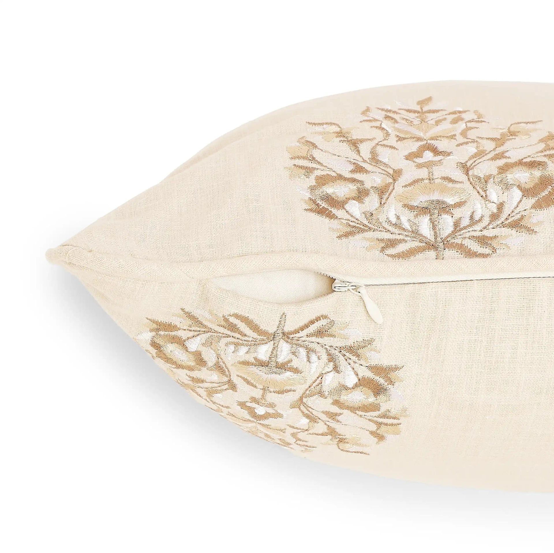 Indian Heritage Polyester Cotton Blend Wheat Whisper Cushion Cover | Espricia