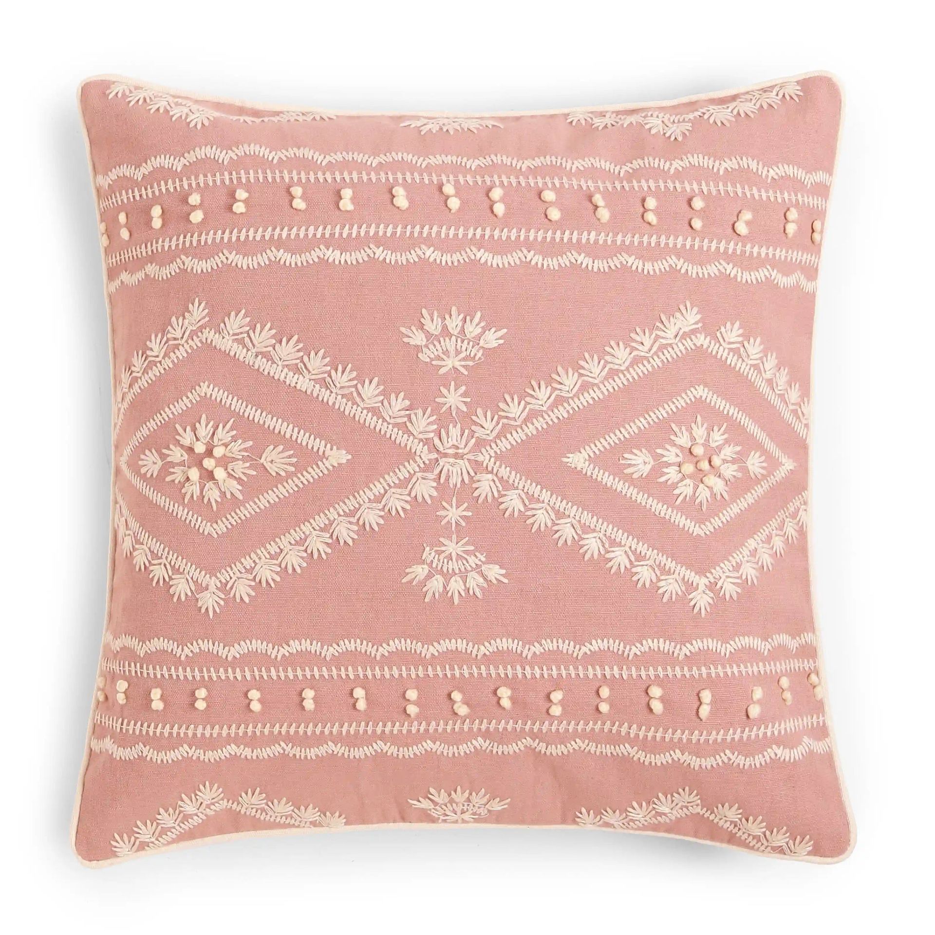 Ethnic 100% Cotton Sunset Peach Cushion Cover | Espricia