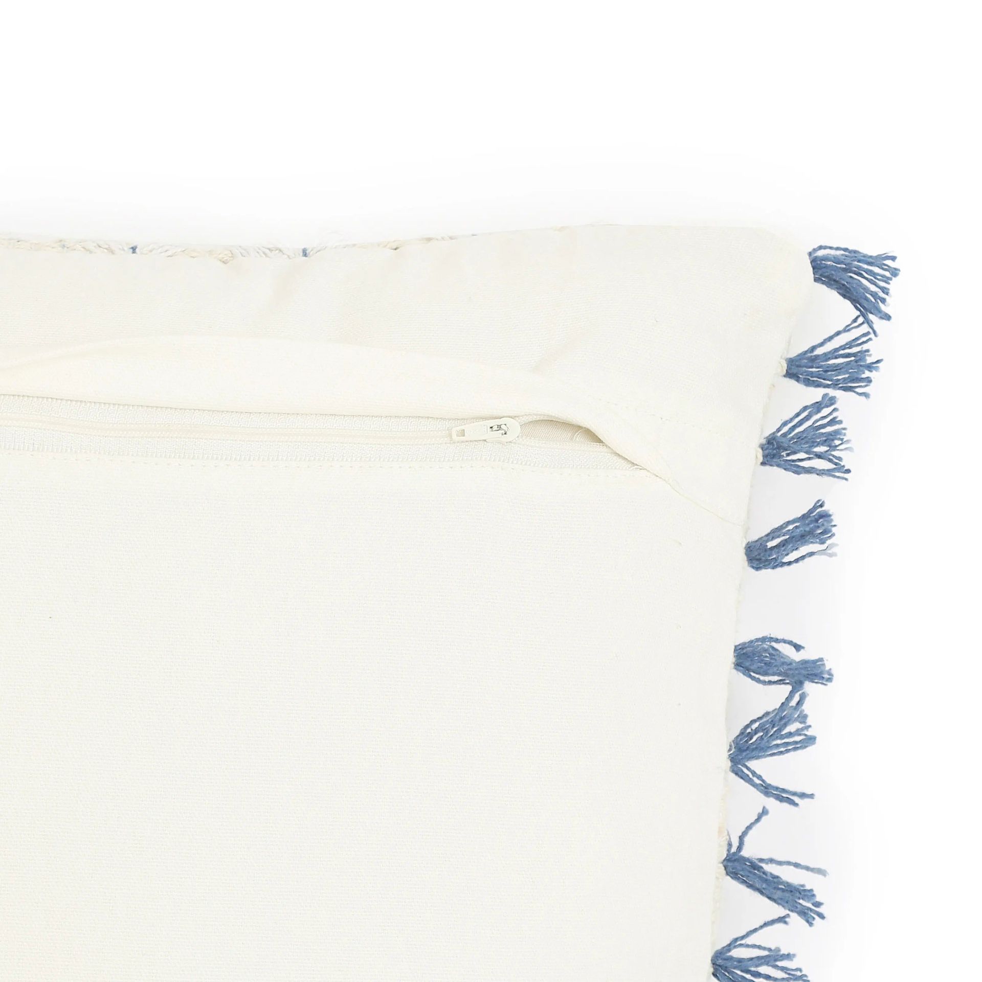 Geometric 100% Cotton Dusty Blue Cushion Cover | Espricia