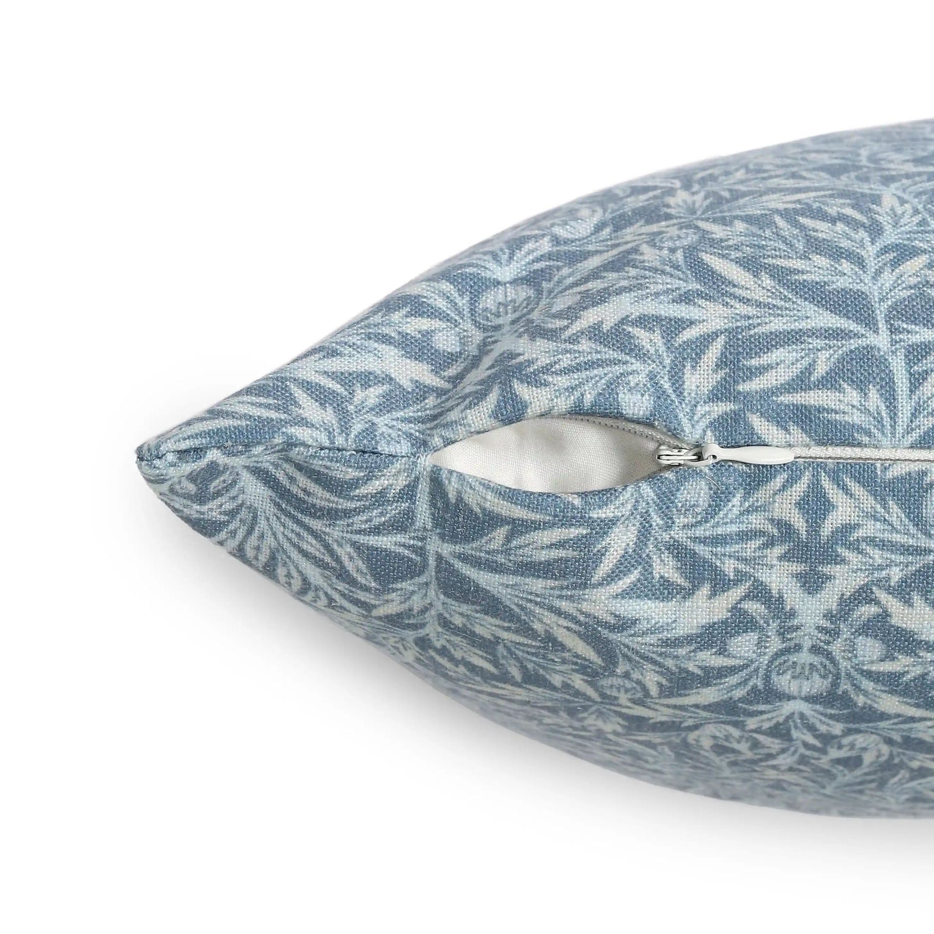 Indian Heritage Polyester Blend Bluebell Cushion Cover | Vissencia