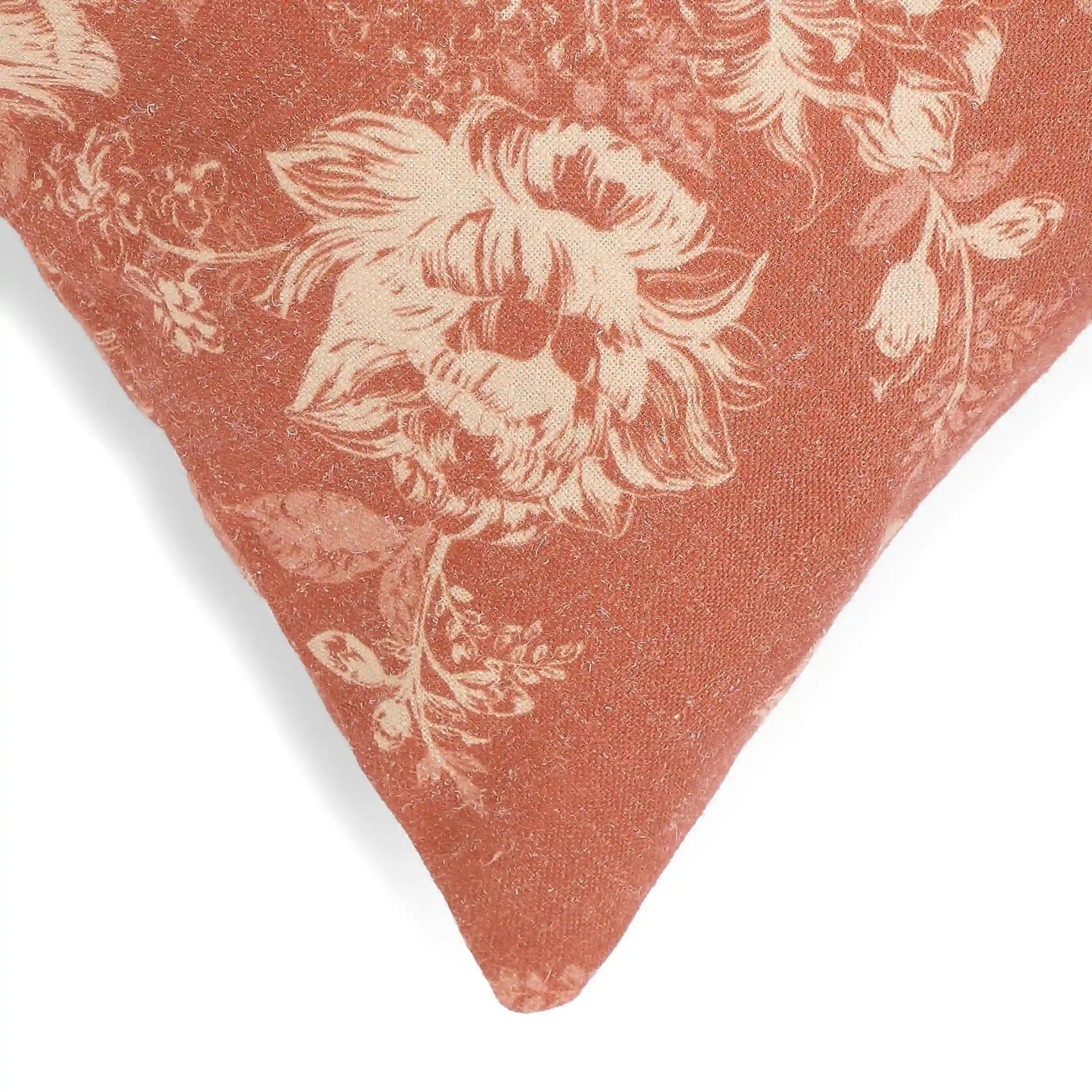 Floral Polyester Blend Autumn Rust Cushion Cover | Vissencia
