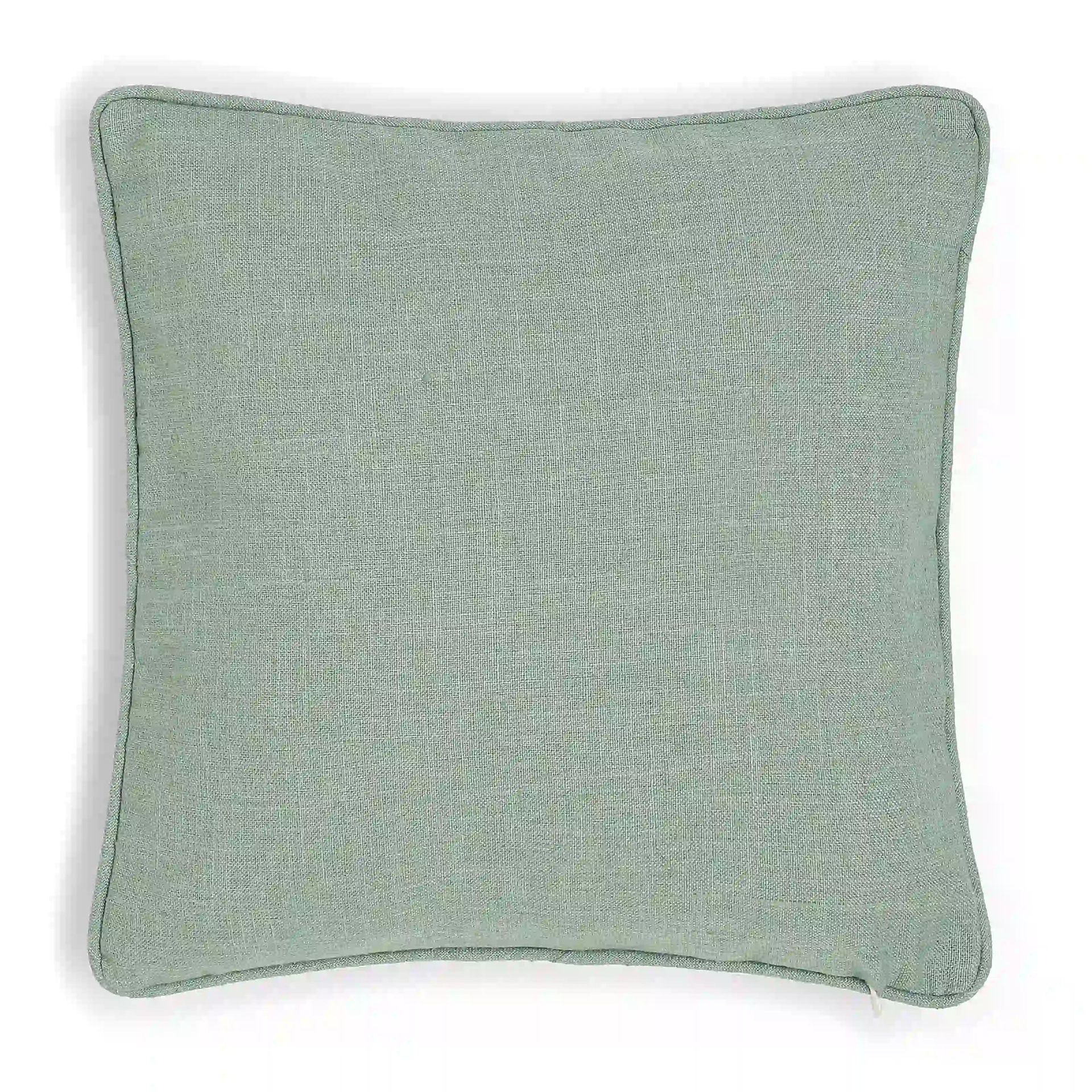 Solid Dyed Polyester Blend Mint Cushion Cover | Vissencia