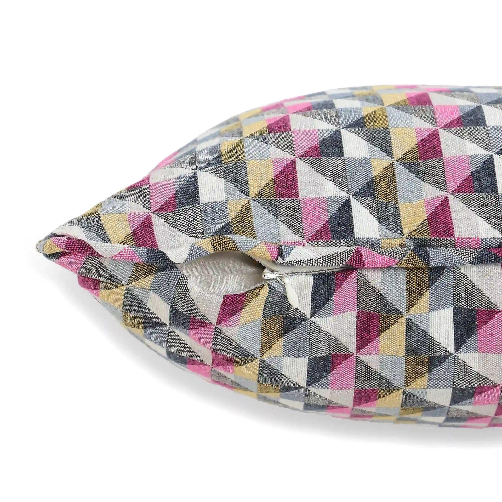 Geometric Polyester Blend Vintage Facets Cushion Cover | Vissencia
