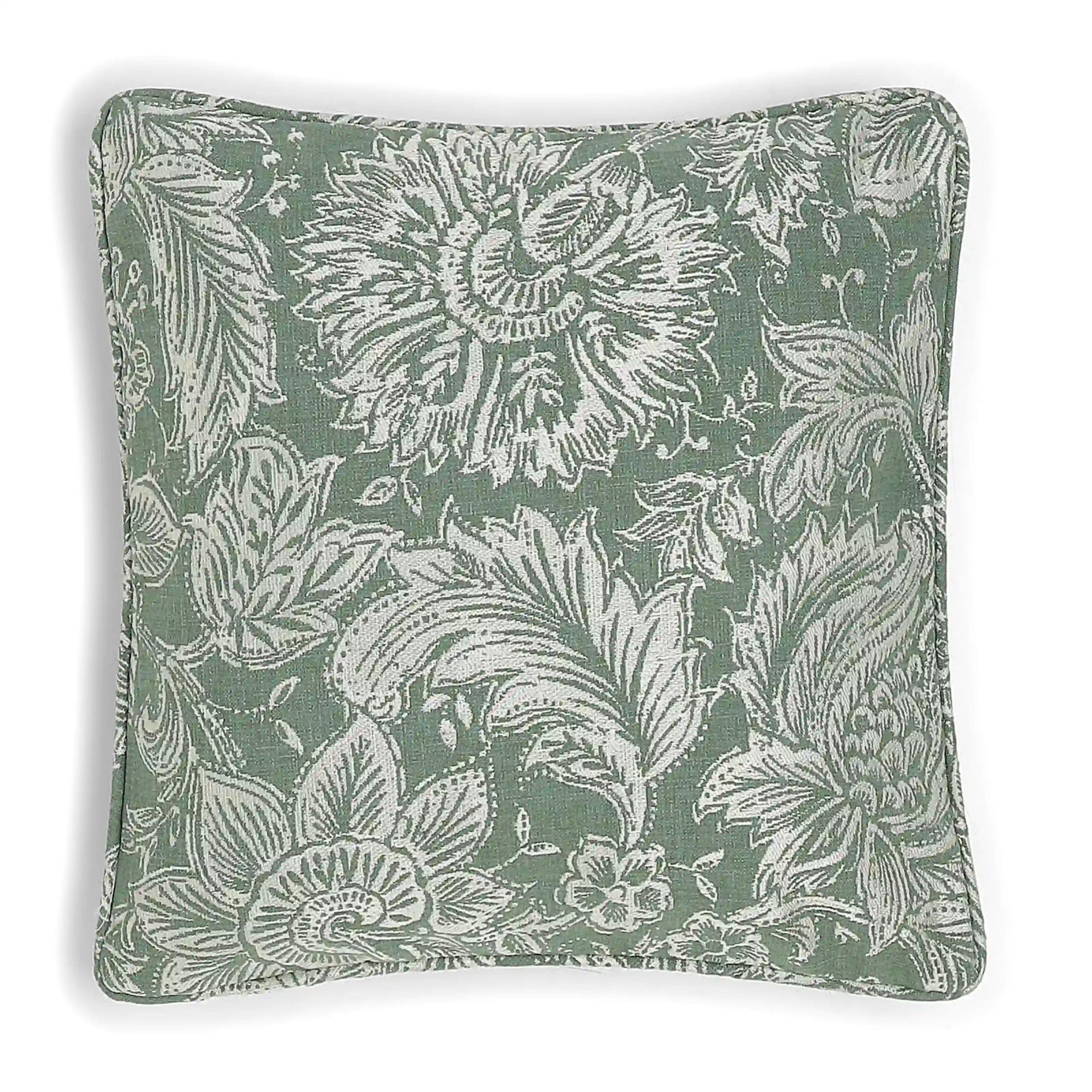 Indian Heritage Polyester Blend Forest Green Cushion Cover | Vissencia