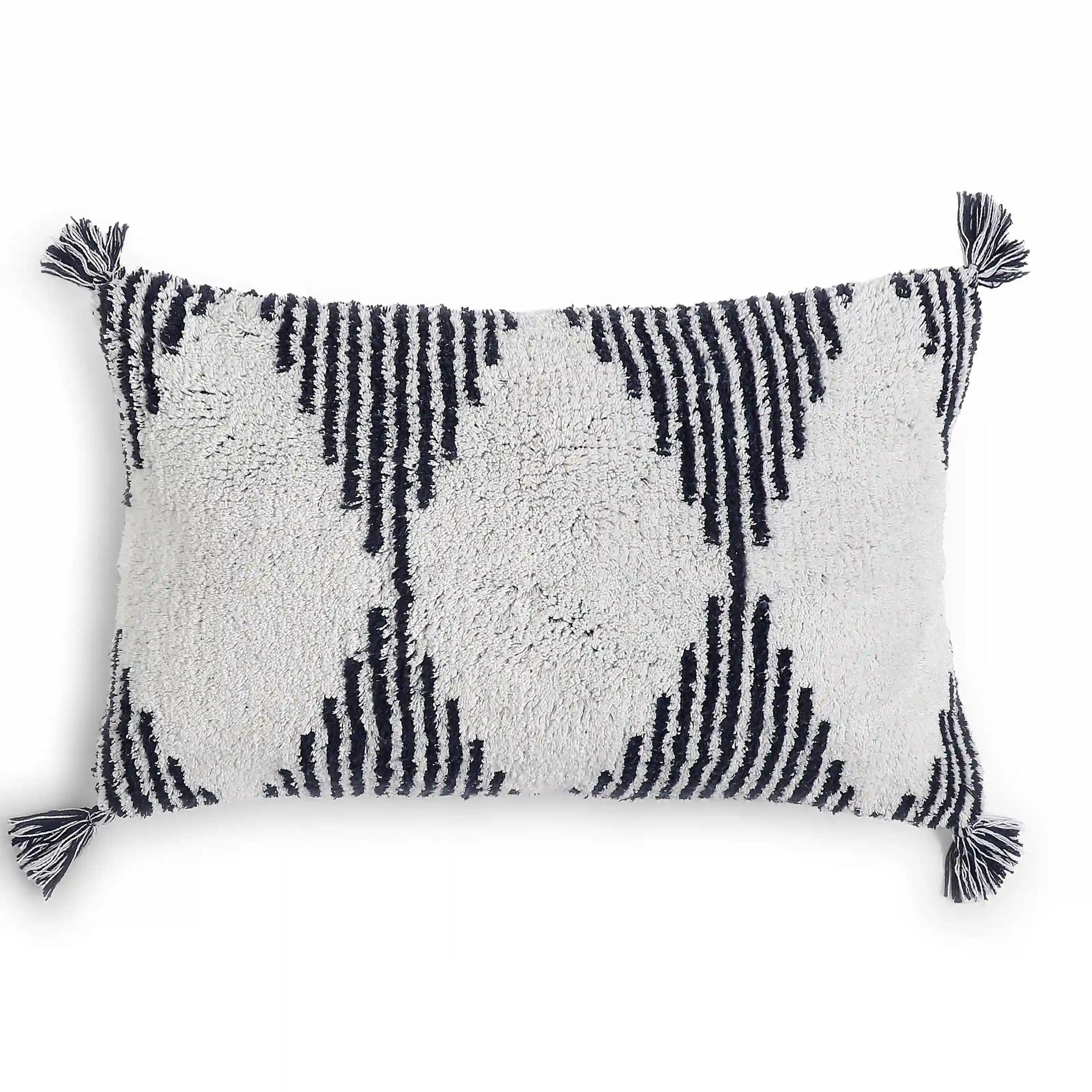 Geometric 100% Cotton Ash Cushion Cover | Vissencia