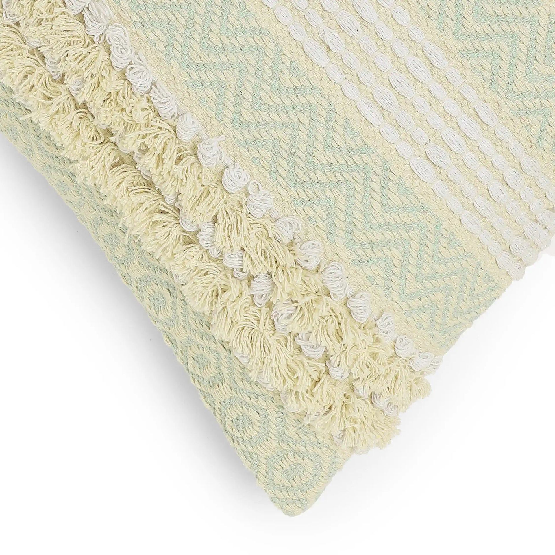Geometric 100% Cotton Moonlit Sand Cushion Cover | Vissencia