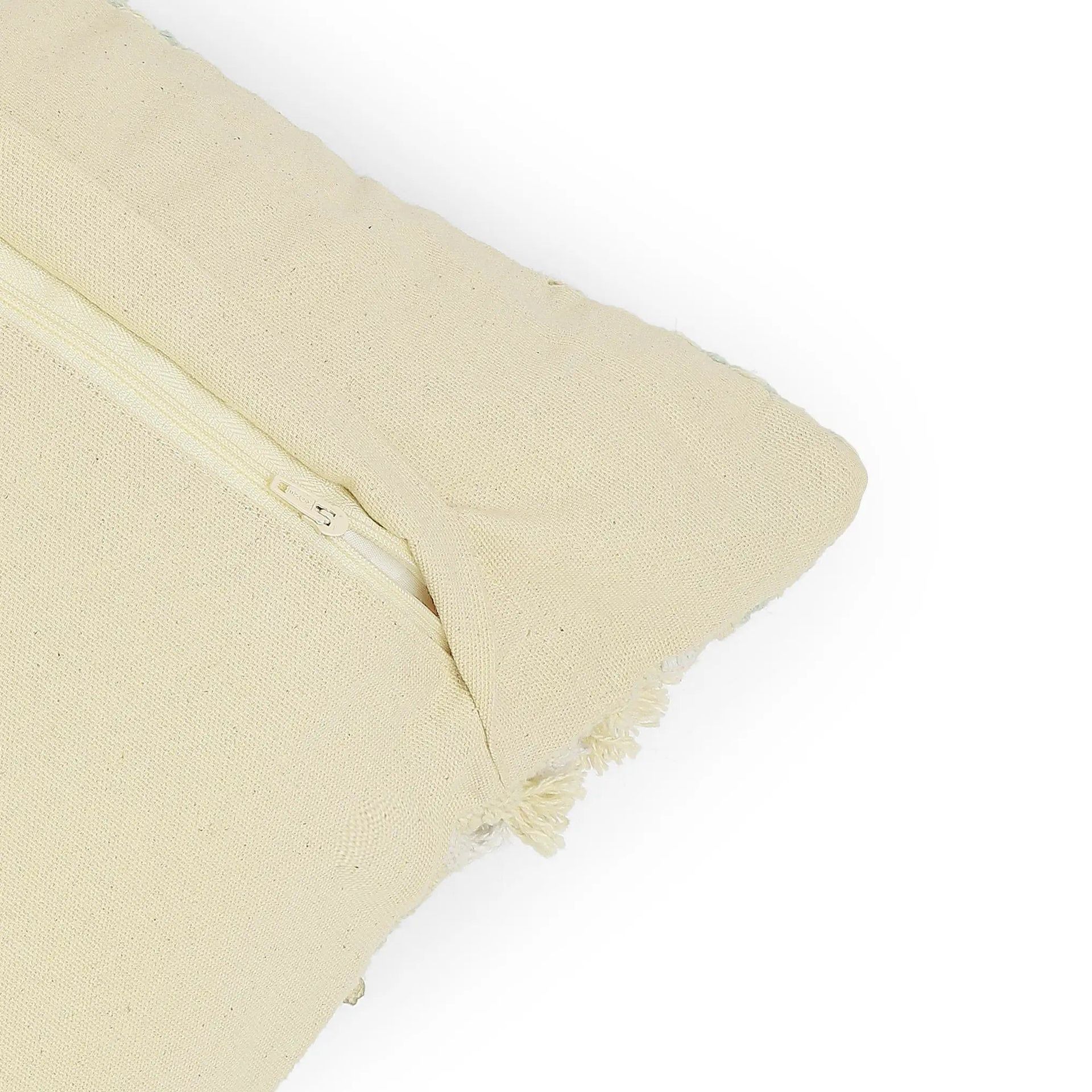Geometric 100% Cotton Moonlit Sand Cushion Cover | Vissencia