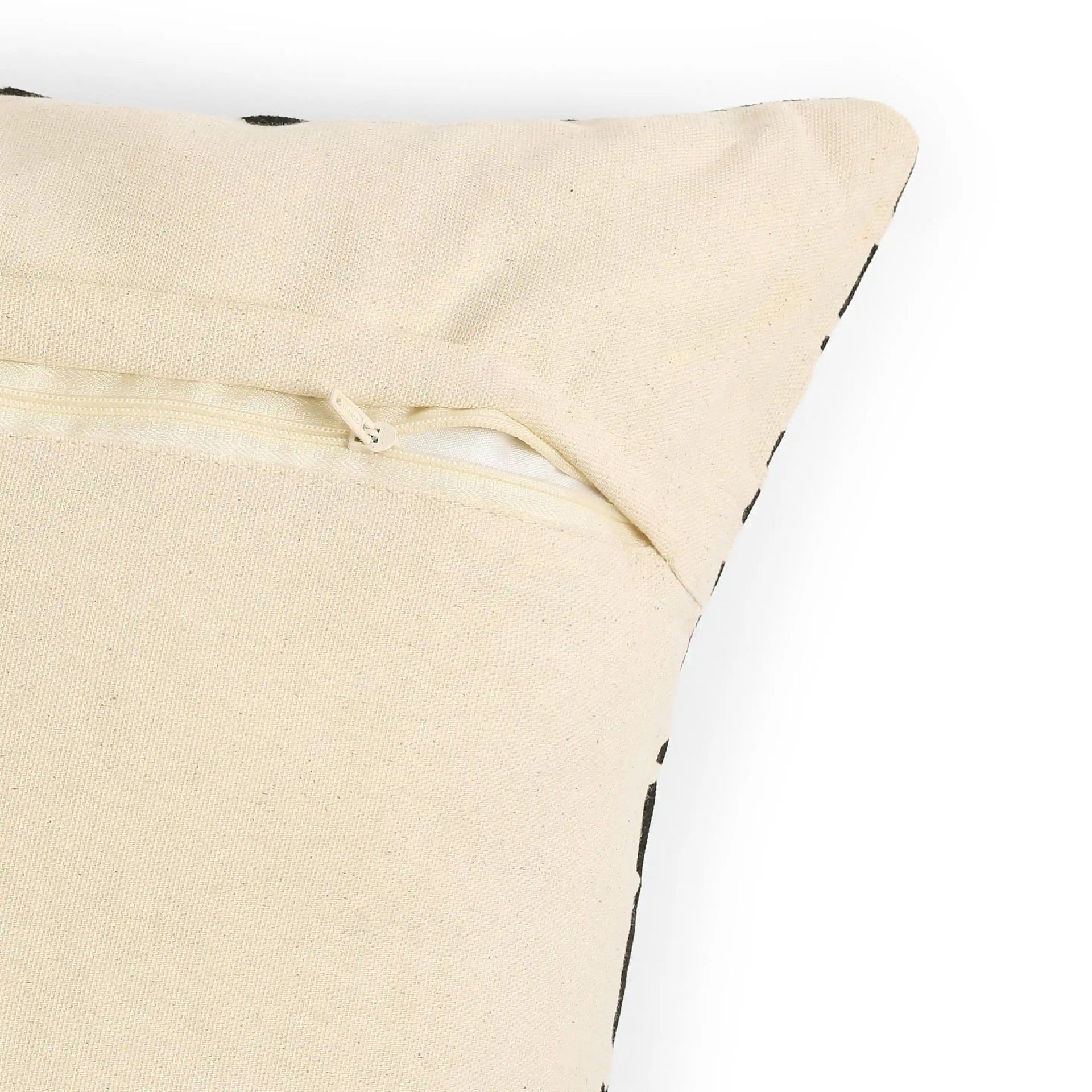Ethnic 100% Cotton Charcoal Cushion Cover | Vissencia