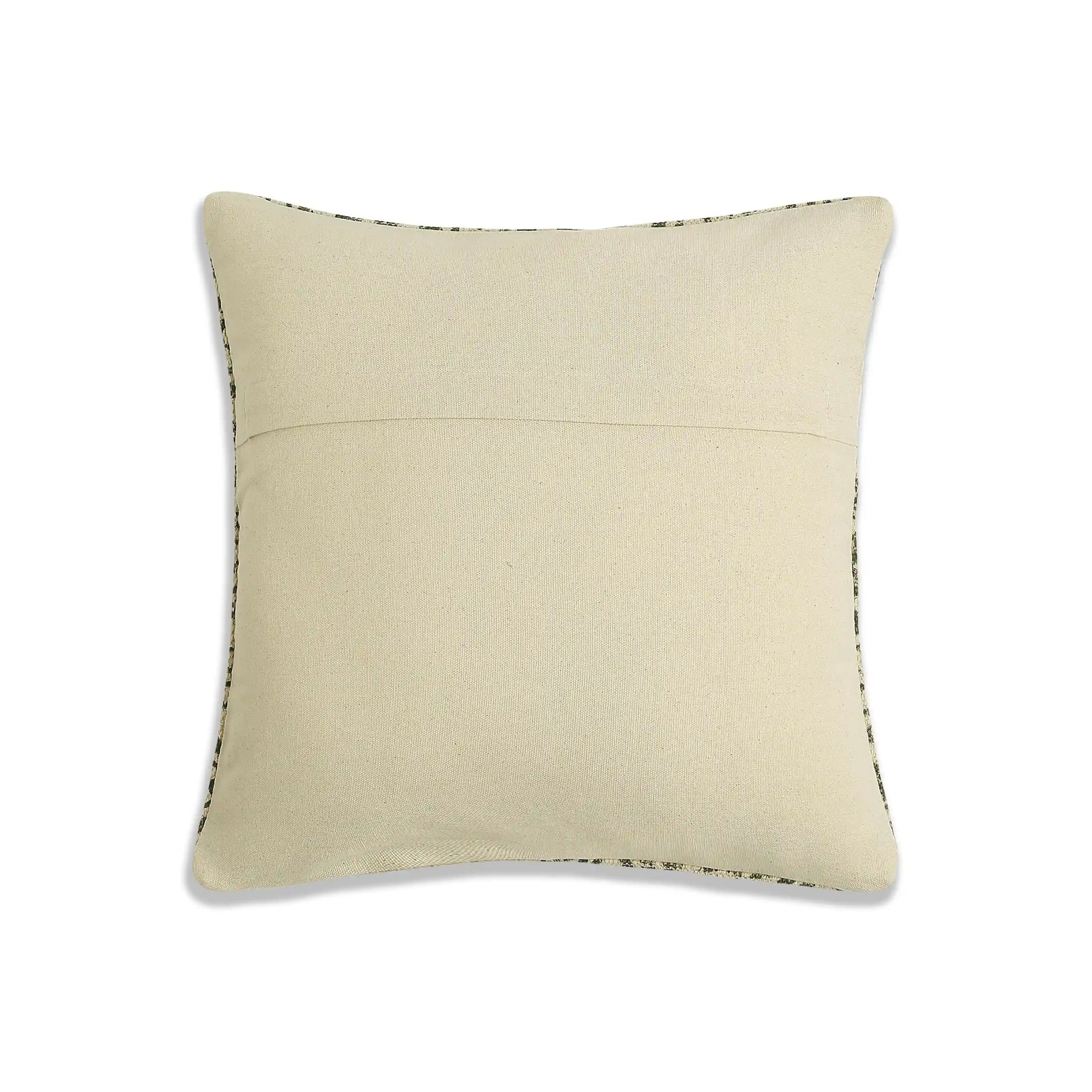 Indian Heritage 100% Cotton Midnight Onyx Cushion Cover | Vissencia