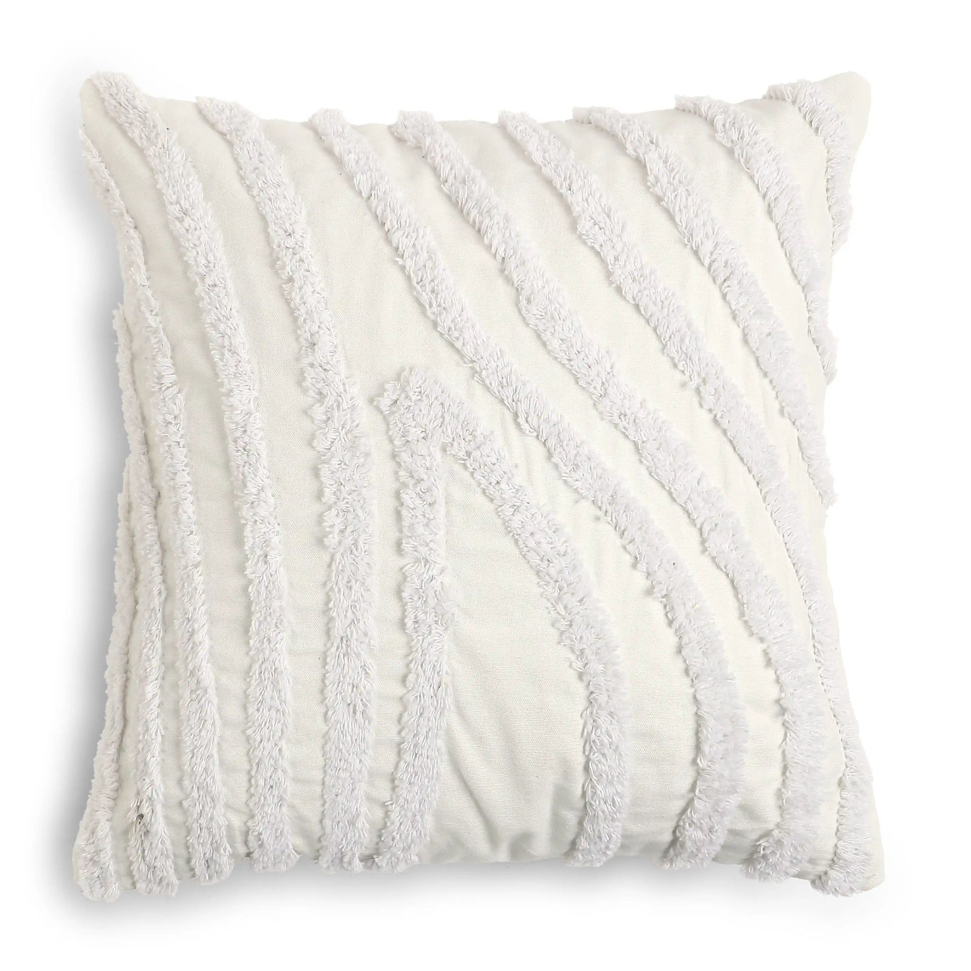Abstract 100% Cotton Ivory Cushion Cover | Vissencia