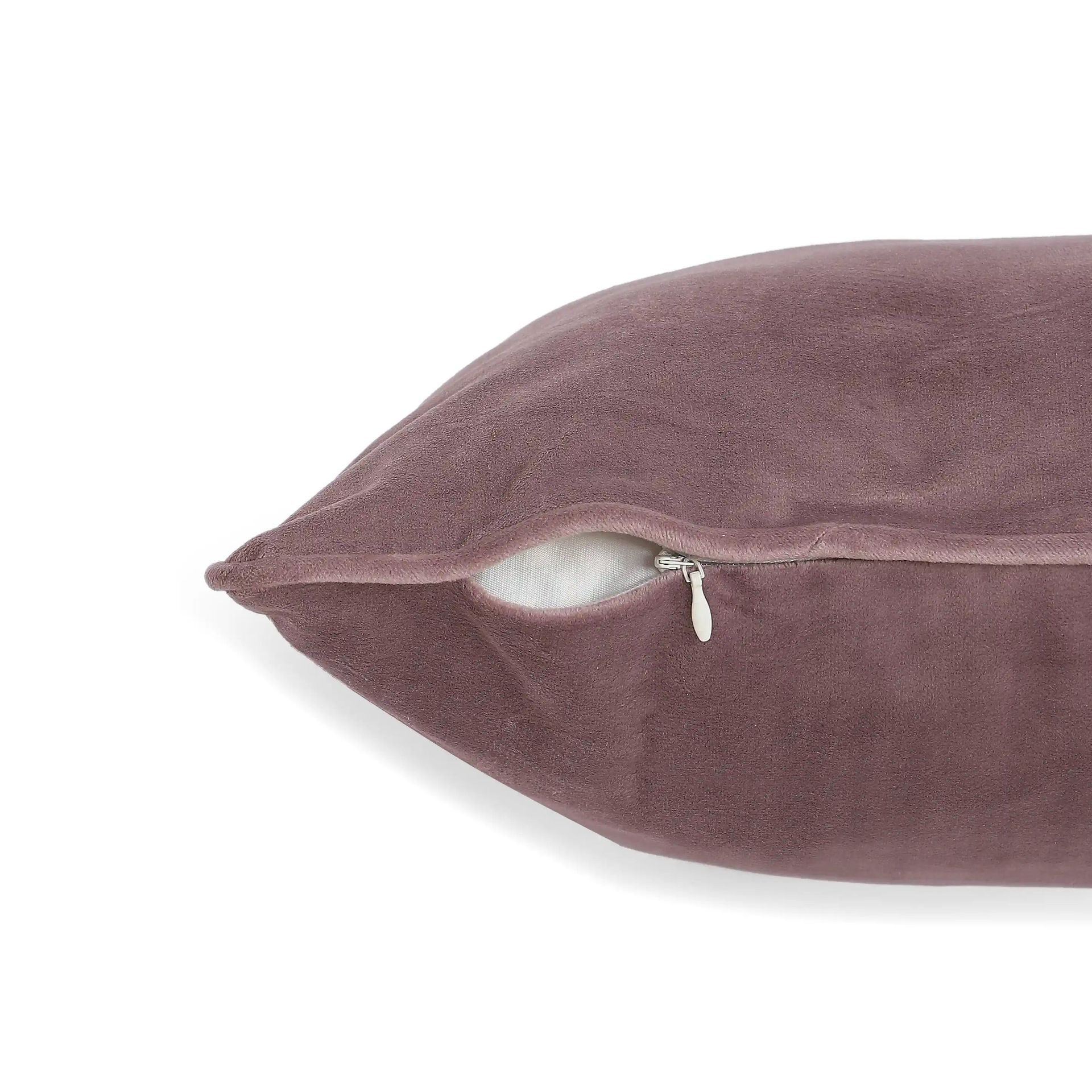 Solid Dyed 100% Polyester Lilac Dust Cushion Cover | Vissencia