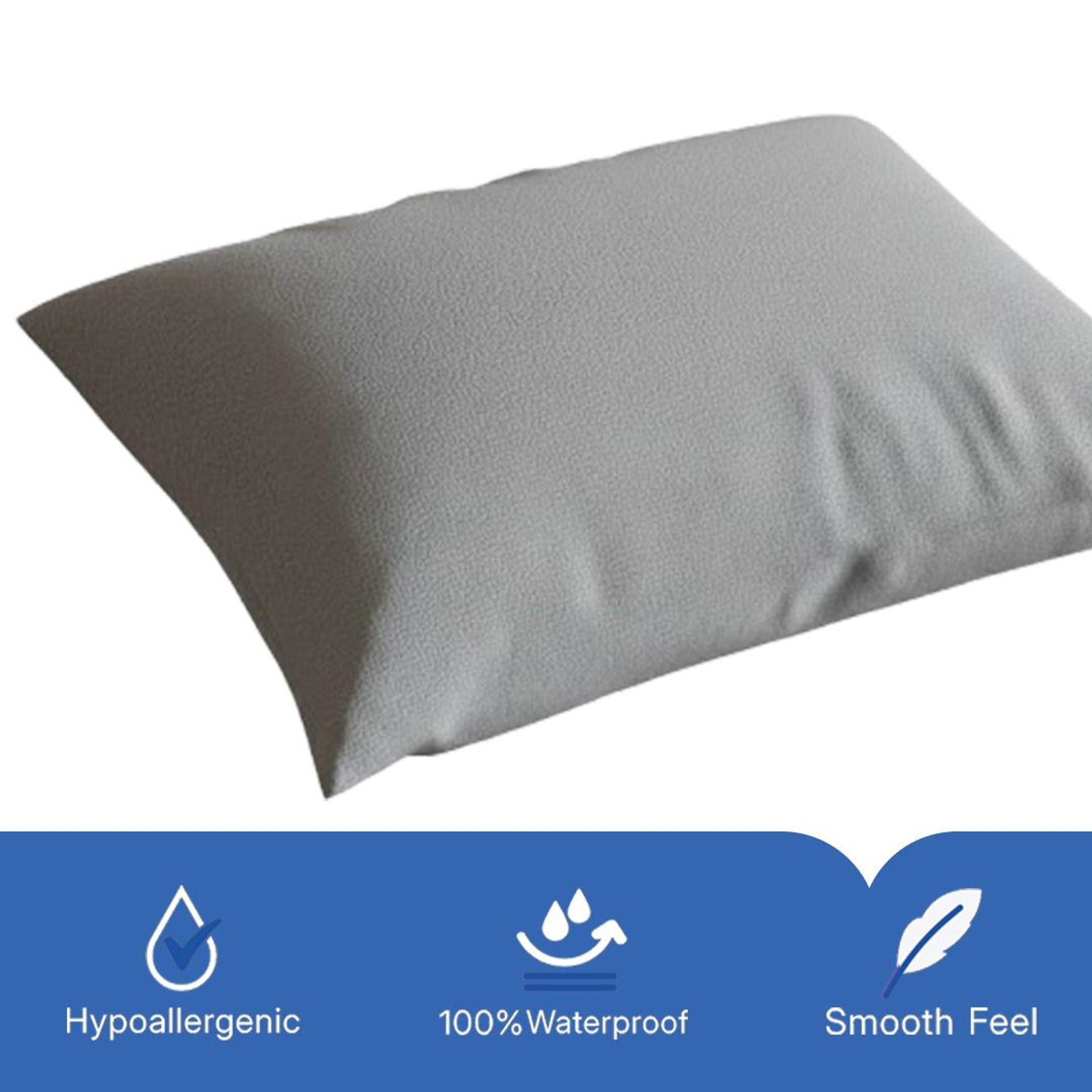 Solid Dyed TC Cotton Terry Grey Pillow Protector | Cloud Canopy