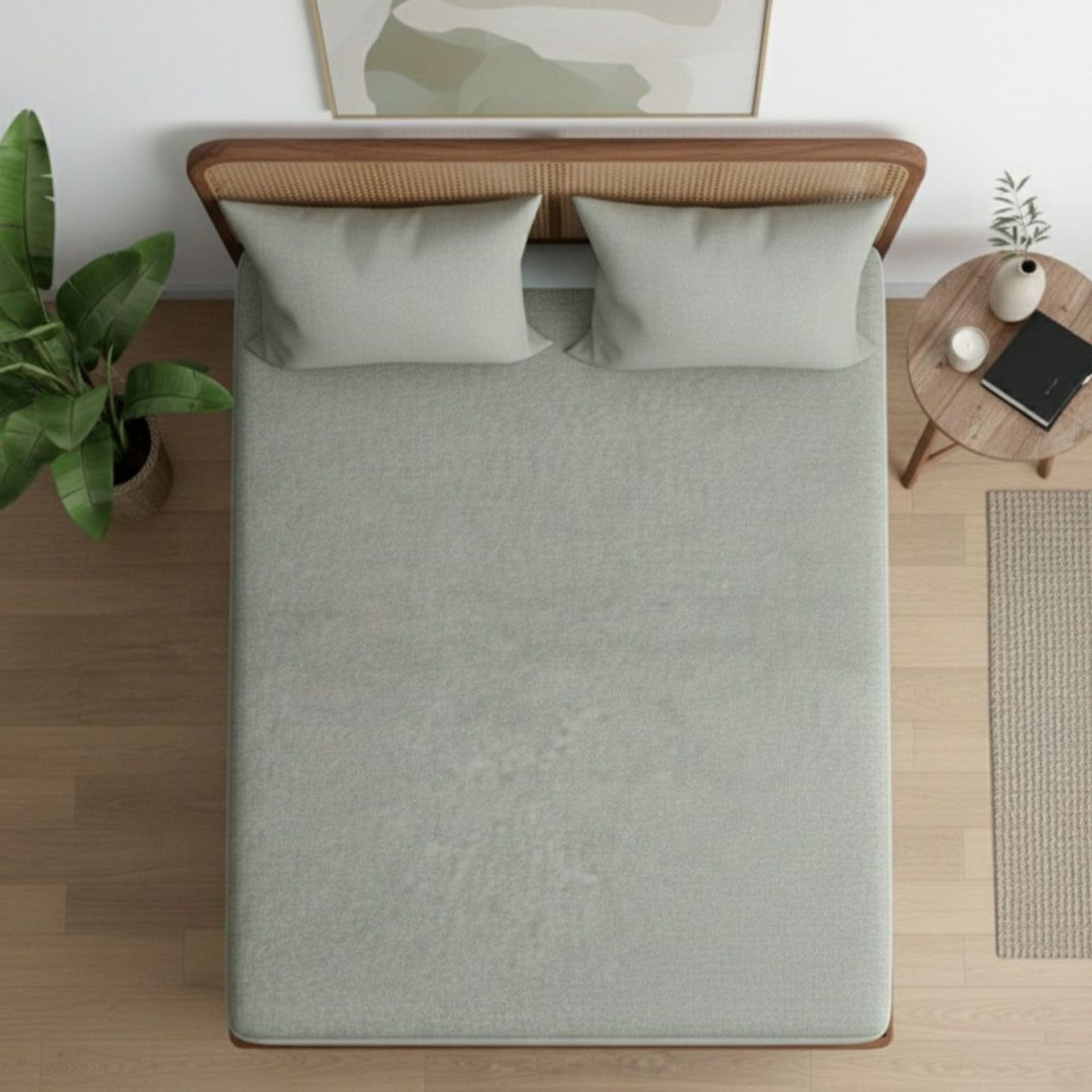 Solid Dyed TC Cotton Terry Grey Mattress Protector | Pure Canopy