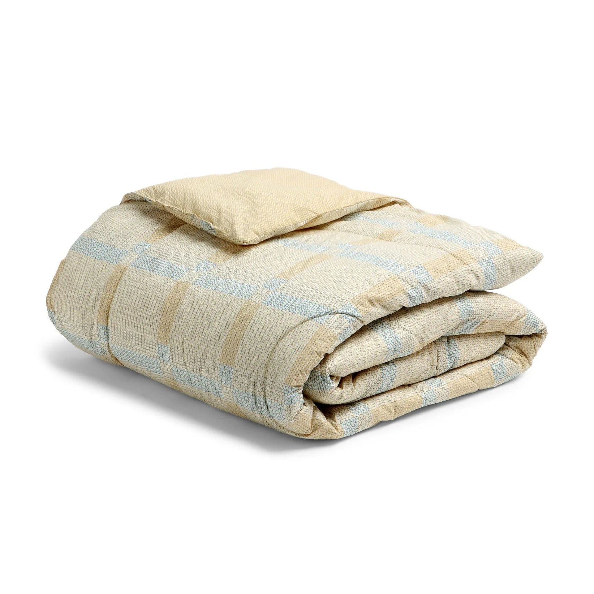 Geometric 120 GSM 100% Cotton Sand Double Comforter | Threadscapes