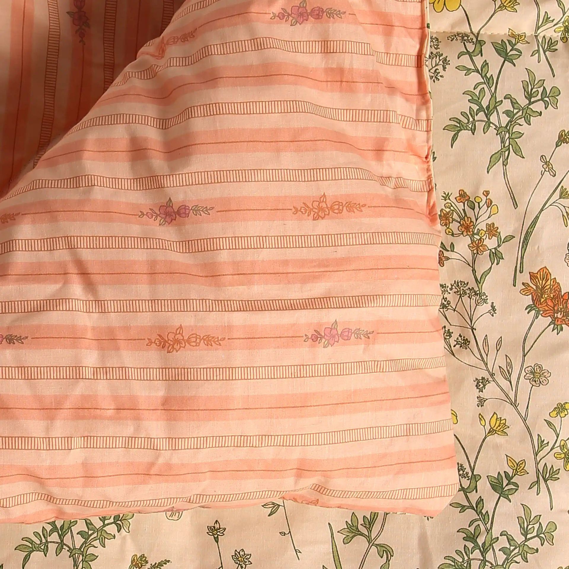 Floral 120 GSM 100% Cotton Mustard Double Comforter | Bloomshire Luxe