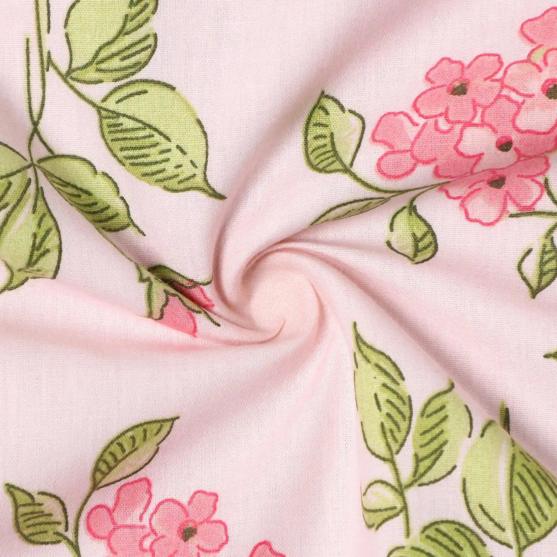 Floral 200 GSM 100% Cotton Pink Single Dohar | Bloomshire Luxe