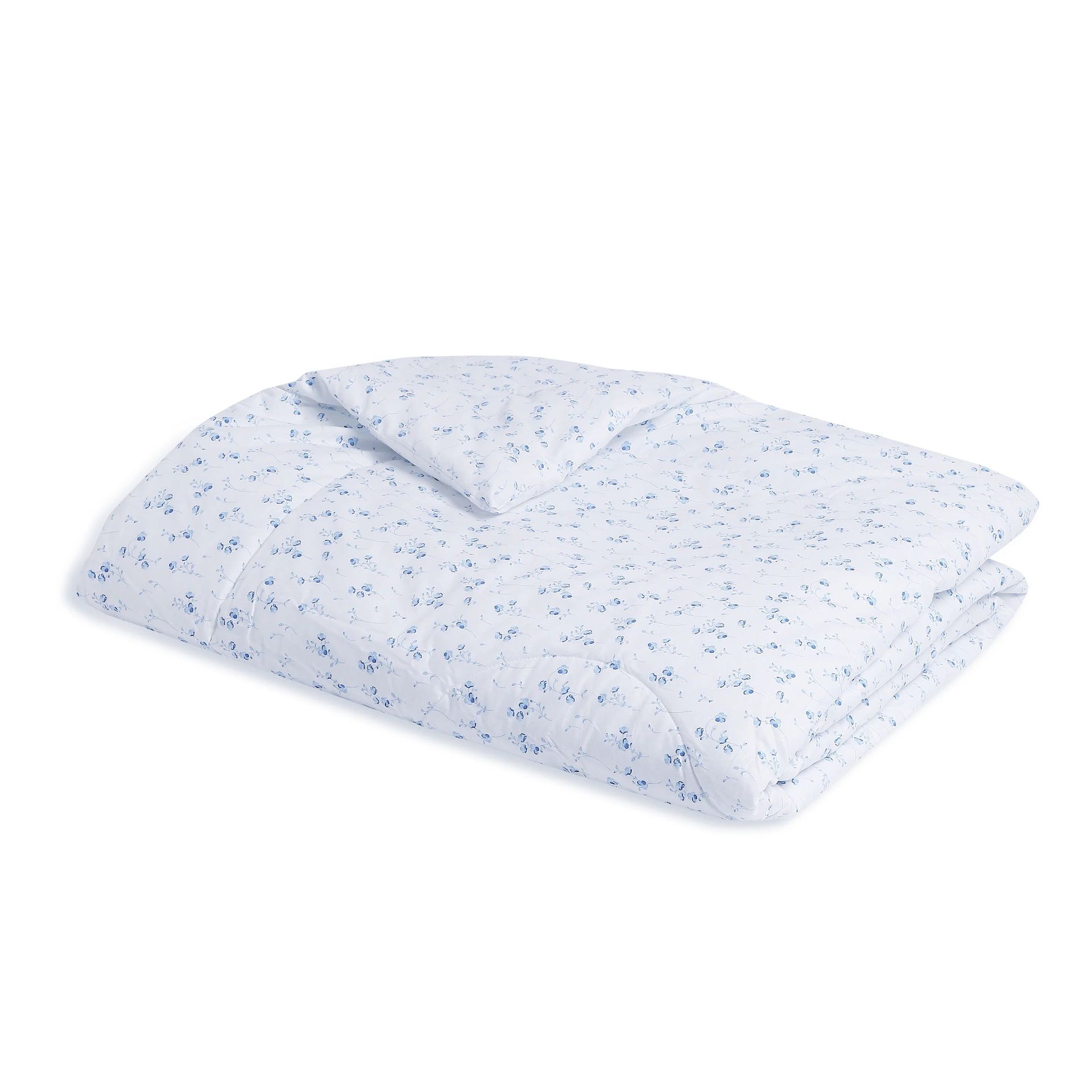 Floral 120 GSM 100% Cotton Ocean Blue Double Comforter | Bloomshire Classic